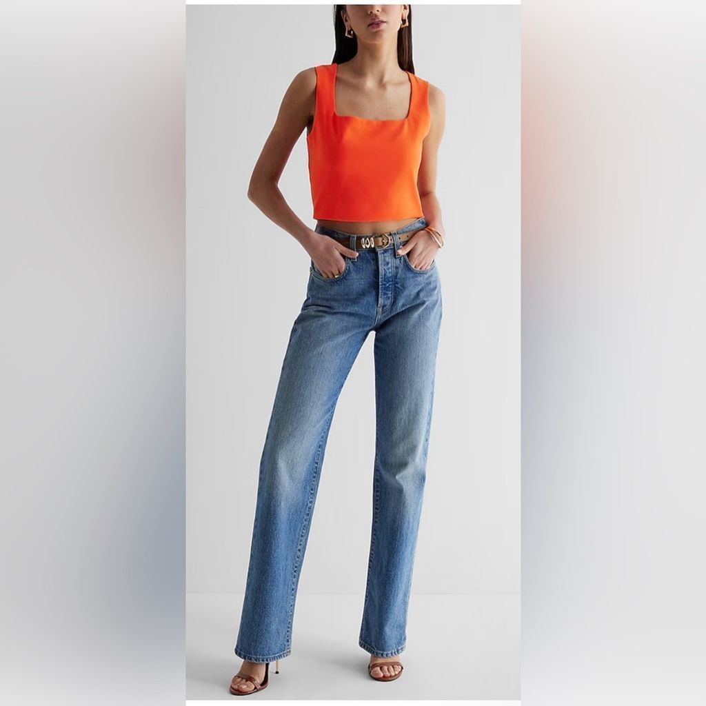 Express NEW with tags (NWT) Express Orange Square Neck Cropped Tank Size XL / US 12-14 / IT 48-50 - 4 Thumbnail
