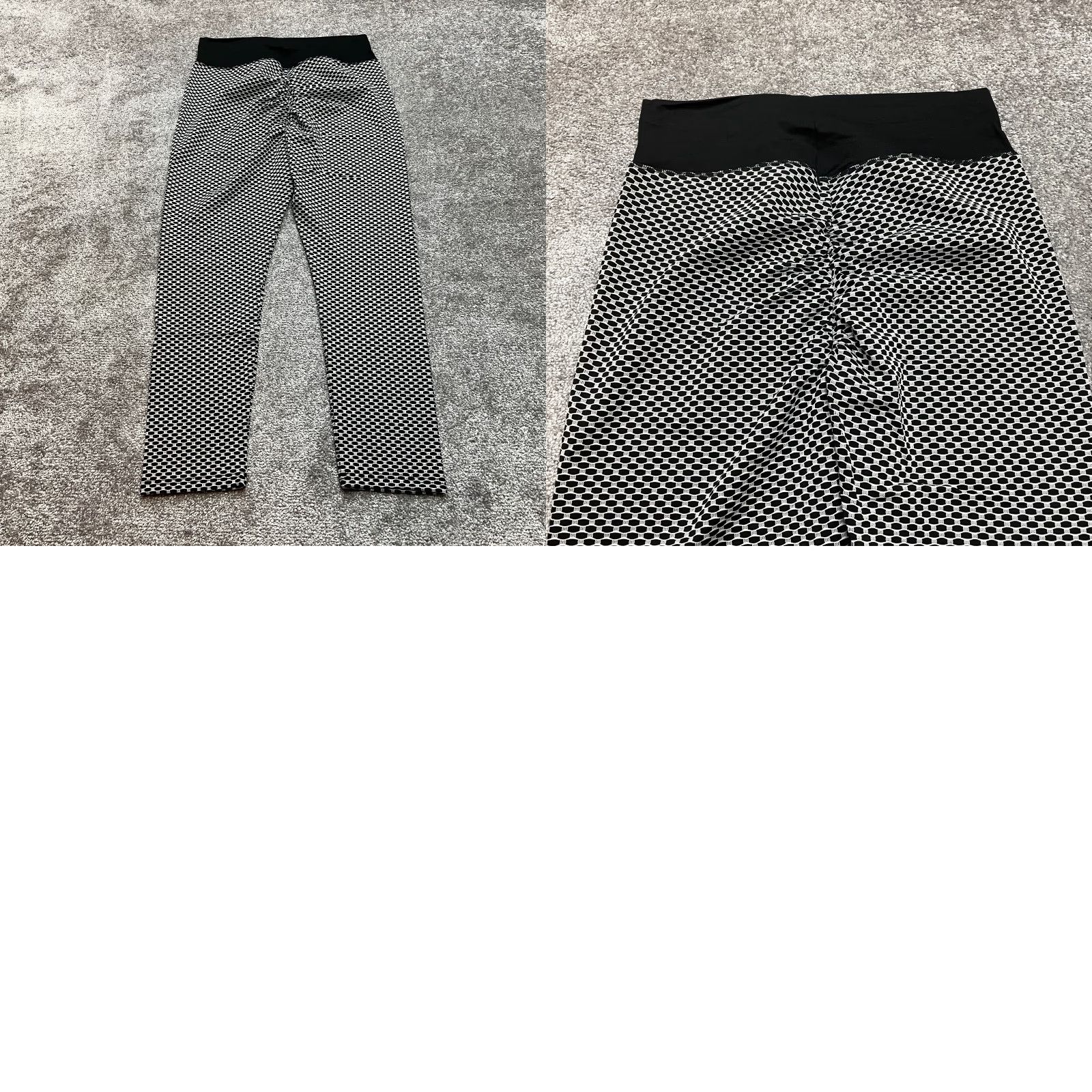 FARIS VINTAGE Lafaris Leggings Womens XL White Black Yoga Stretch Textured Pants New NWT 30x26 Size 40" / US 18 - 9 Thumbnail