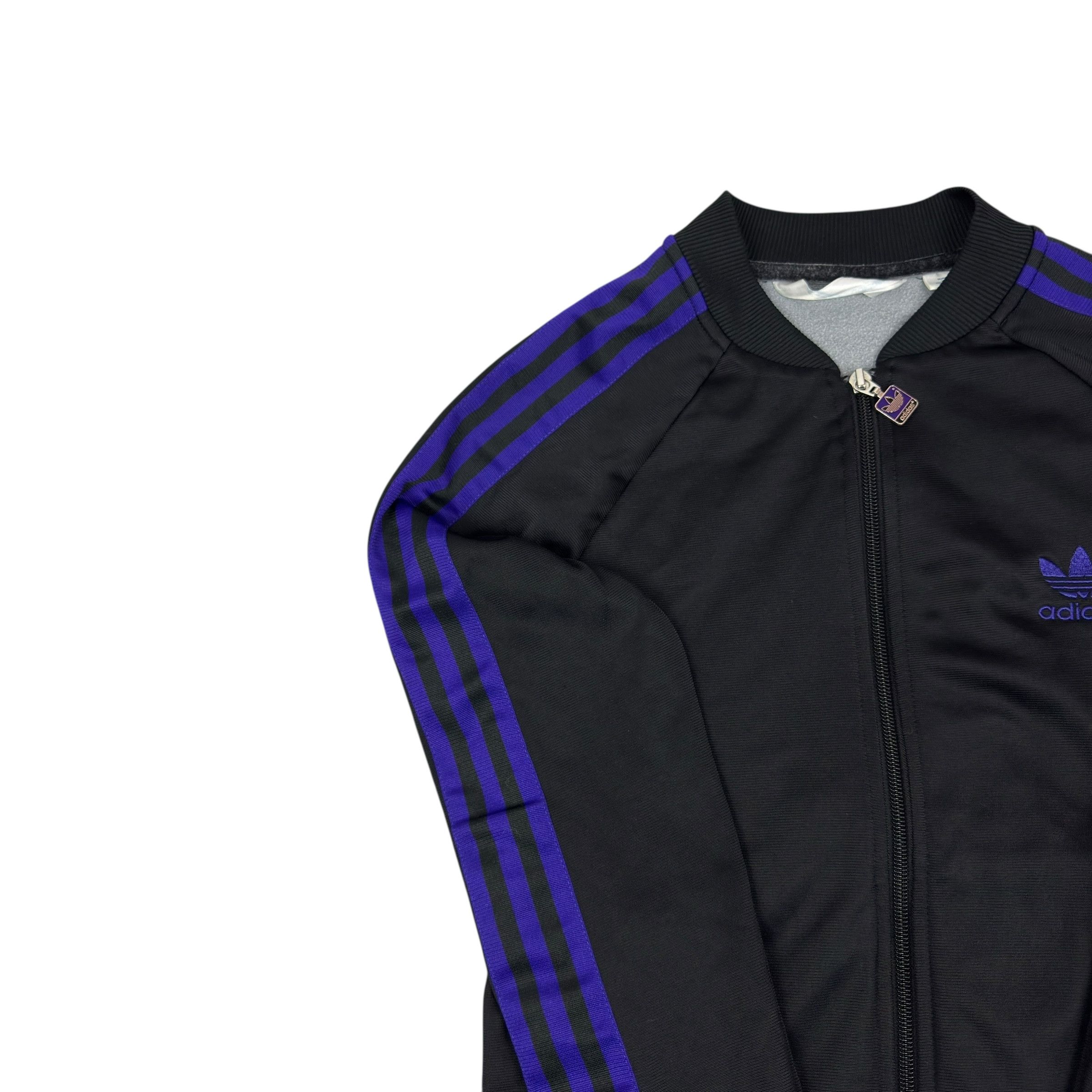 Adidas Adidas Women Black Purple 3-Stripes Full Zip Track Jacket 38 Size XS / US 0-2 / IT 36-38 - 4 Thumbnail