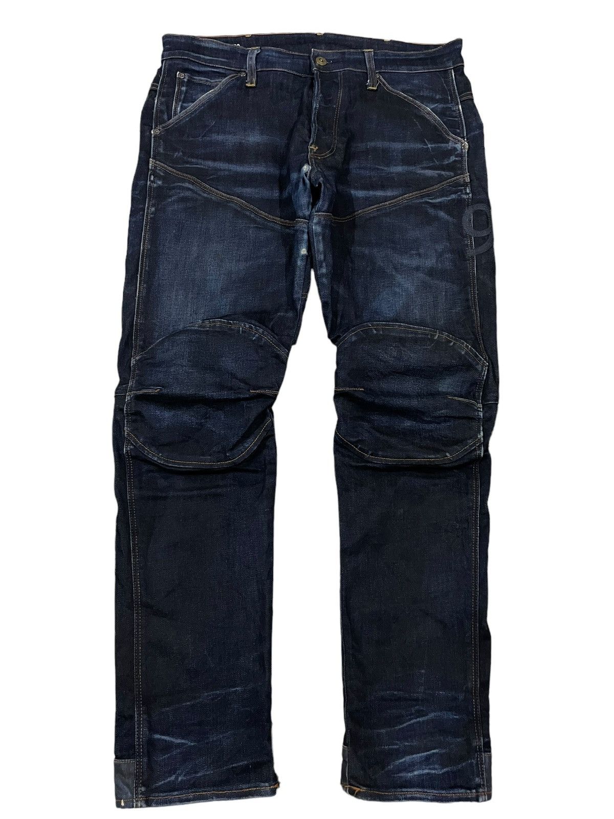 G-Star Vintage G Star Raw Double Knee Denim Pad Biker Pants Jeans Size US 33 - 1 Thumbnail