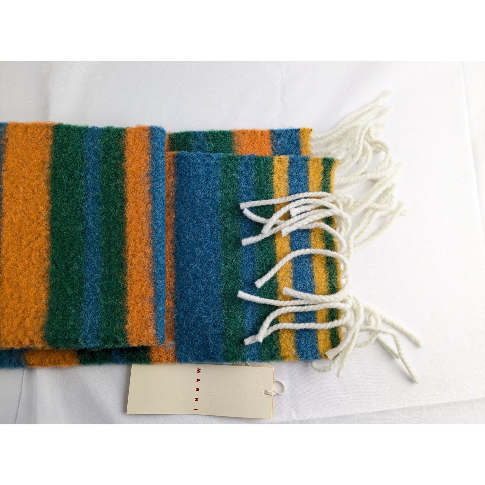 Marni o1rshd1 Size:OS/ Sciarpa Uomo Striped Brushed Wool Sea Green Size ONE SIZE - 6 Thumbnail