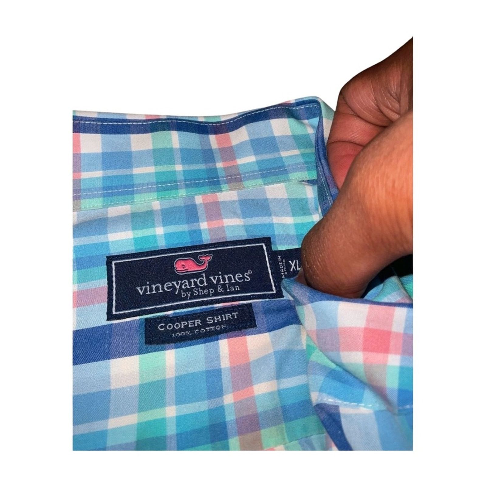 Vineyard Vines Vineyard Vines Blue Plaid Button Up Cooper Shirt Size XL Size US XL / EU 56 / 4 - 3 Thumbnail