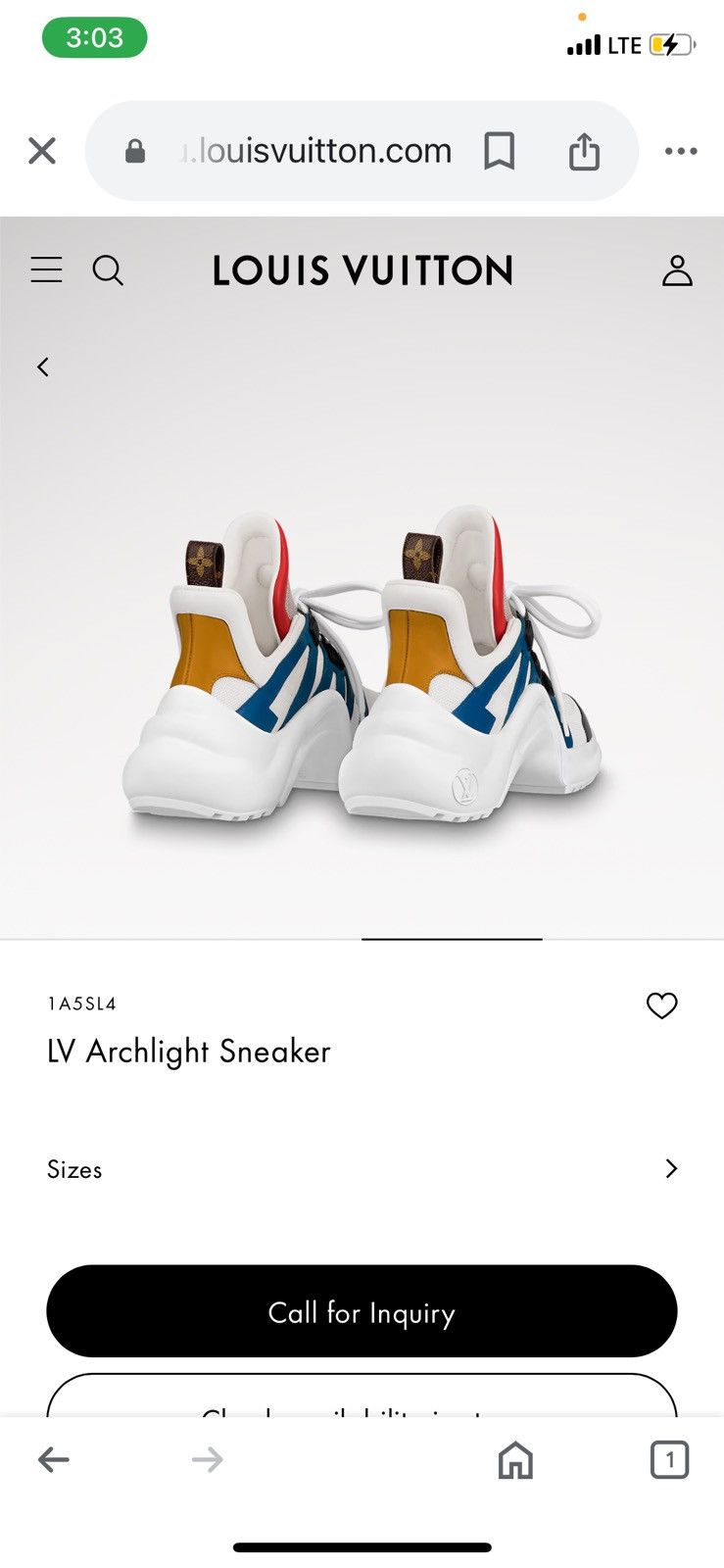 Louis Vuitton LV archlight sneakers Size US 6.5 / IT 36.5 - 9 Thumbnail