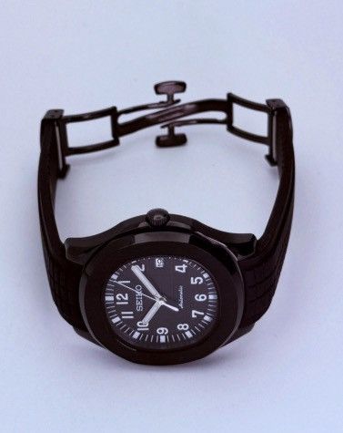 Japanese Brand Seiko Mod Aquanaut All Black Steel Watch Rubber Strap 41mm Size ONE SIZE - 3 Thumbnail