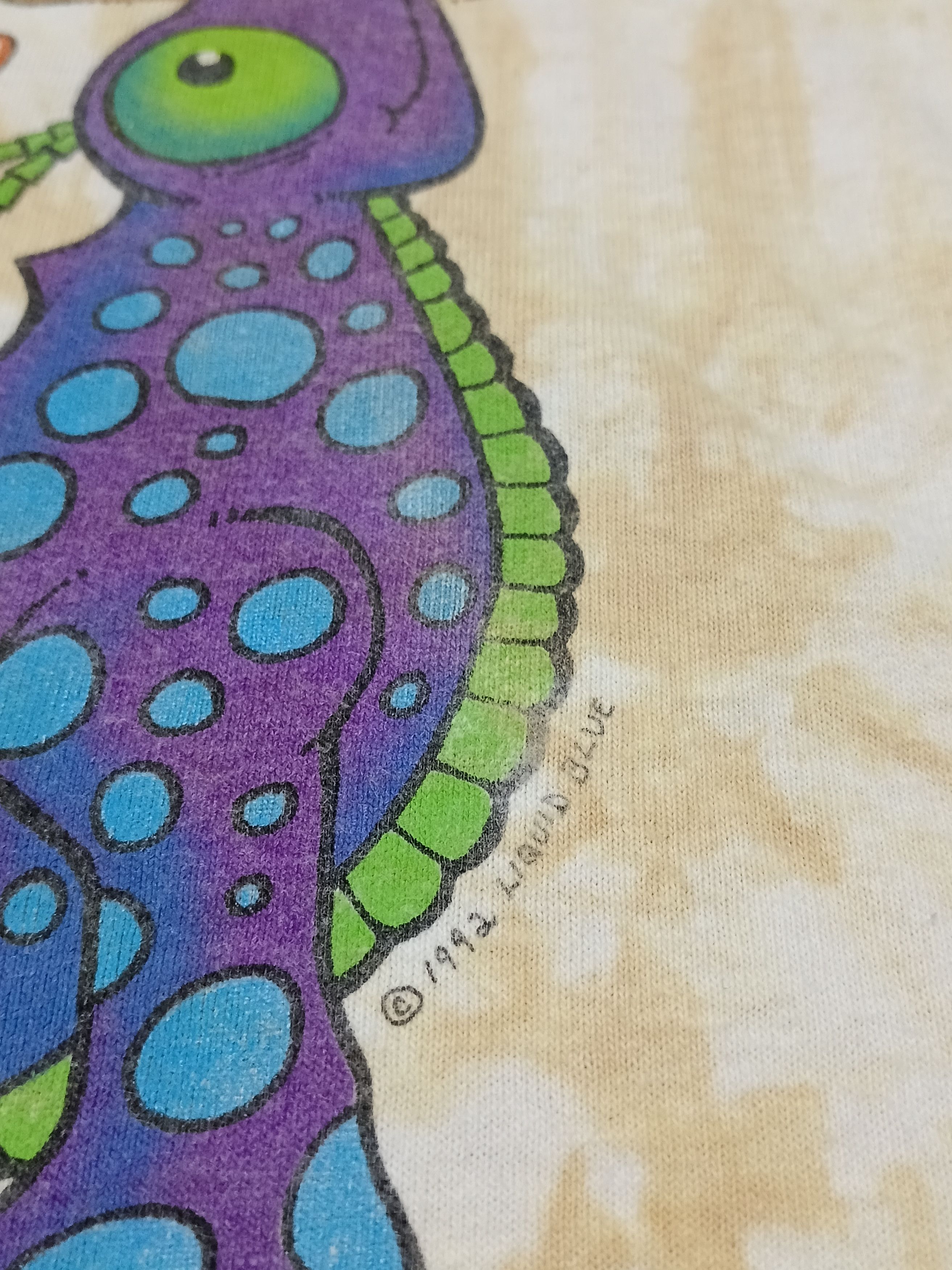 Arts & Science Vintage 90s Liquid Blue Joey Mars Psychedelic Skeleton Surf Size US XL / EU 56 / 4 - 4 Thumbnail
