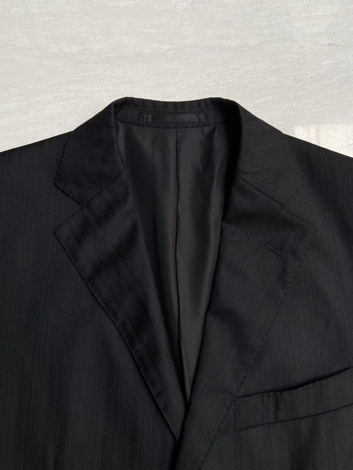 Loro Piana LORO PIANA VISARUNO Black Suit Size 50L - 9 Thumbnail