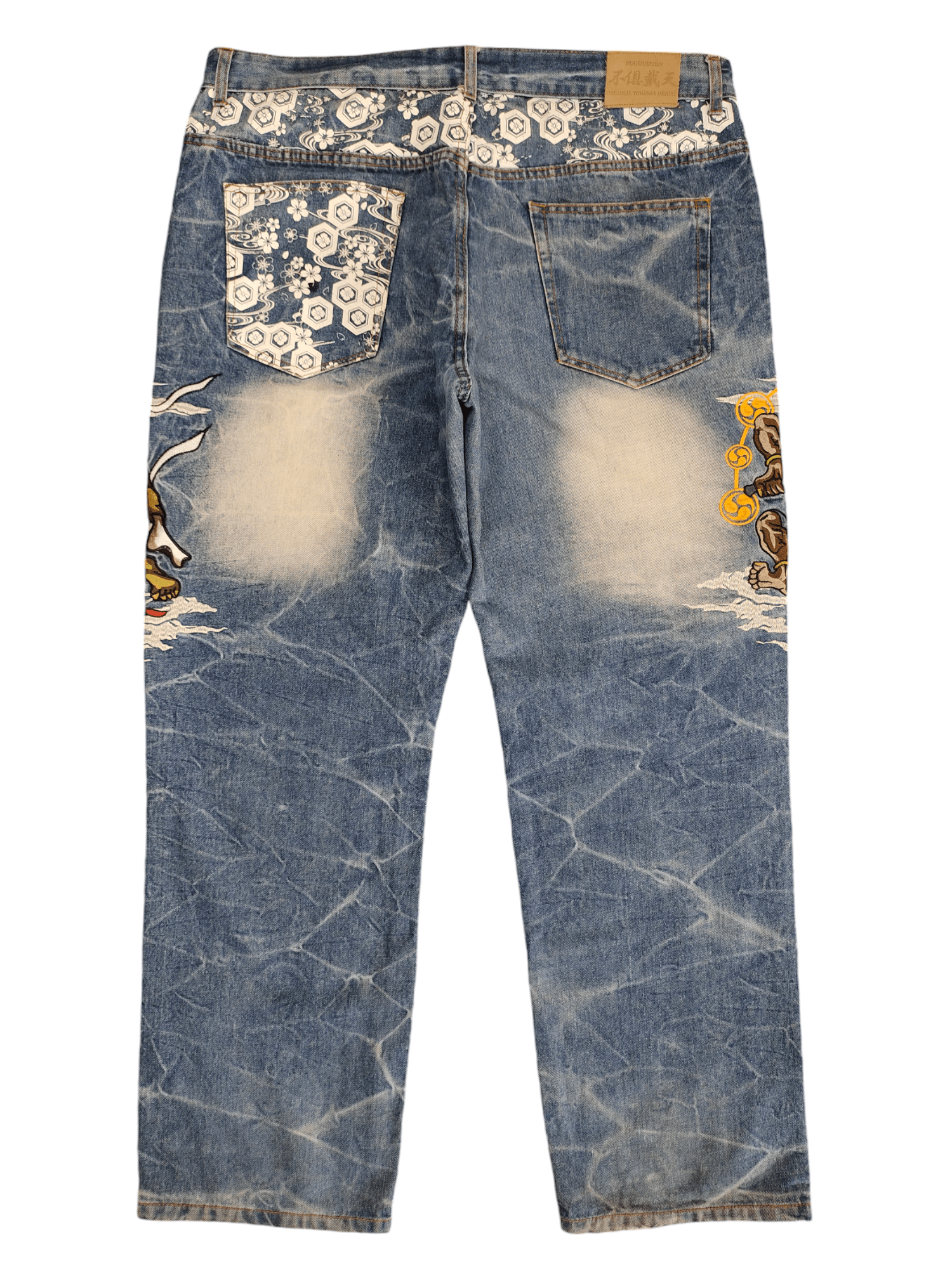 Karakuri Tamashii Fugutaiten Raijin And Fujin Embroidered Jeans Karakuri Y2k Size US 40 / EU 56 - 11 Thumbnail