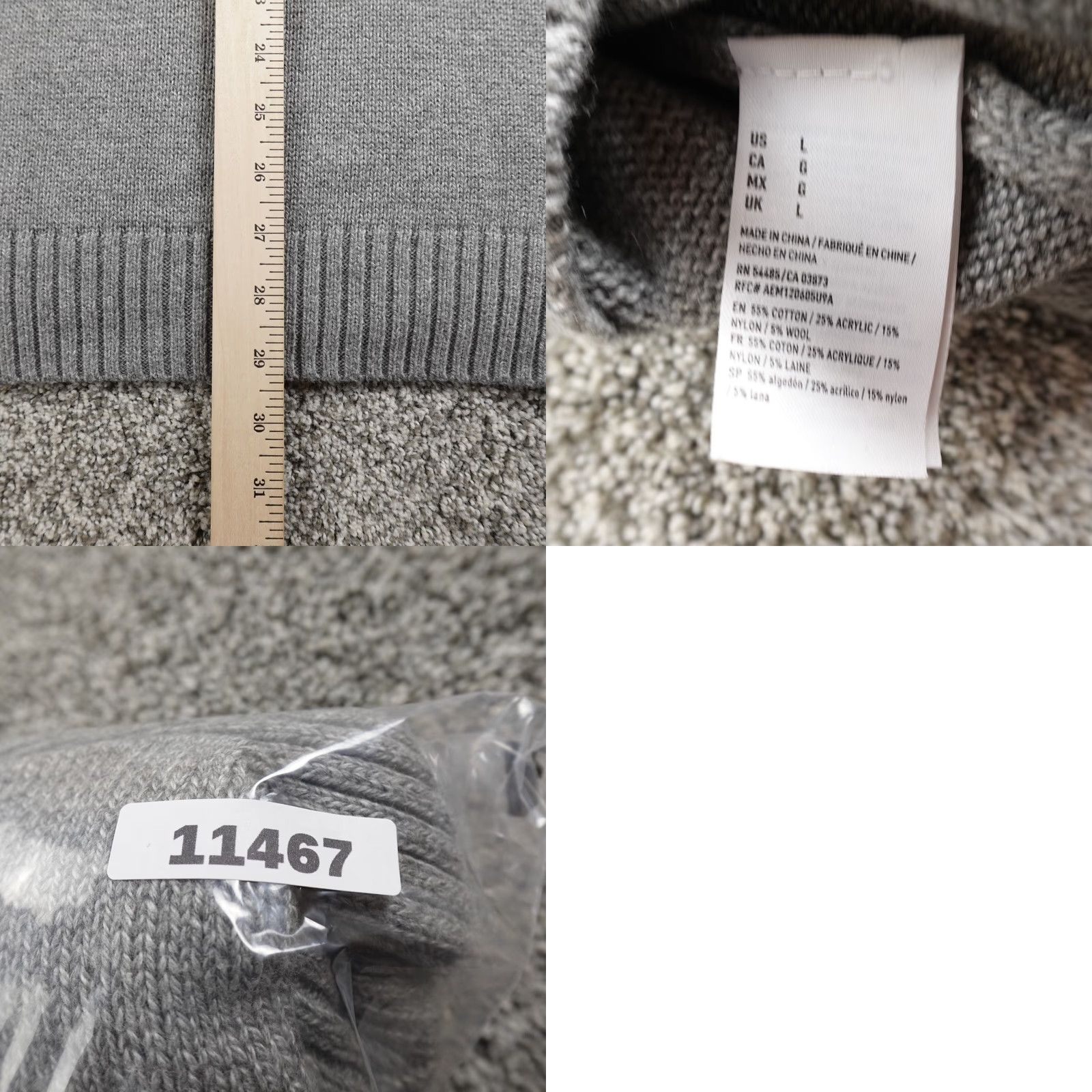 American Eagle Outfitters American Eagle Outfitters Sweater Mens L Gray Fair Isle Nordic Shawl Henley Sweatshirt Size US L / EU 52-54 / 3 - 8 Thumbnail
