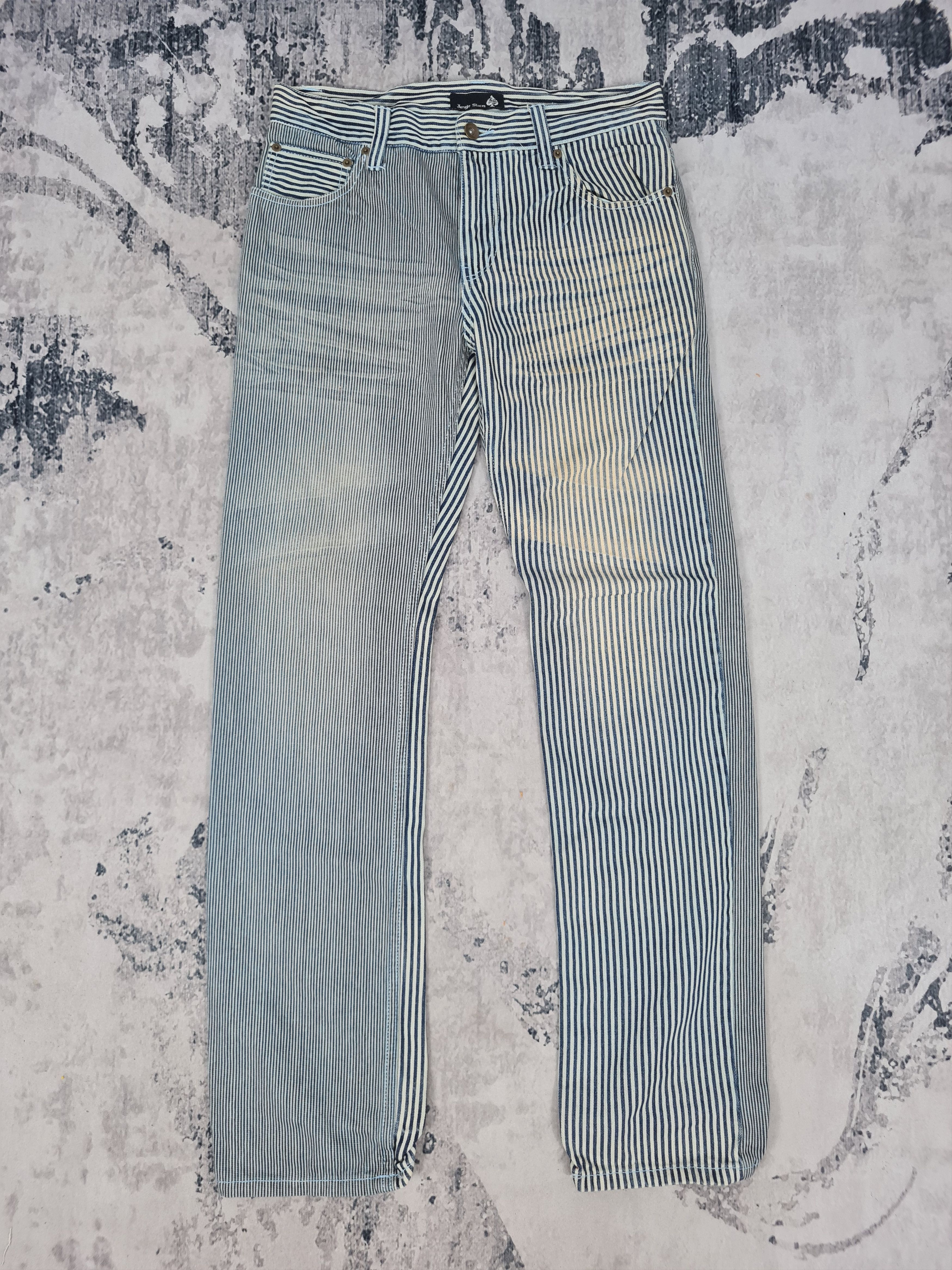 image of Jungle Storm Striped Two Side Design Pants 32X32 Jb0194 in Blue, Men's