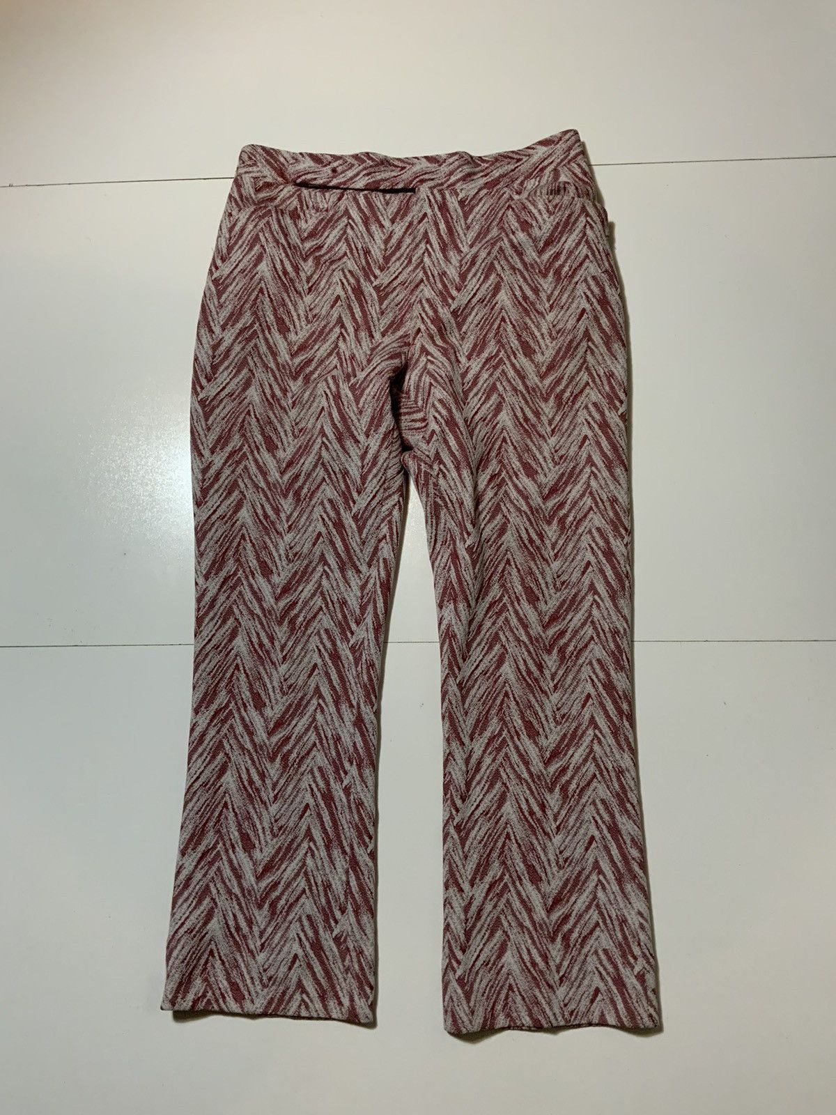 Vintage Vintage 60s 70s Textured Polyester AOP Flare Leisure Pants Size US 36 / EU 52 - 1 Thumbnail