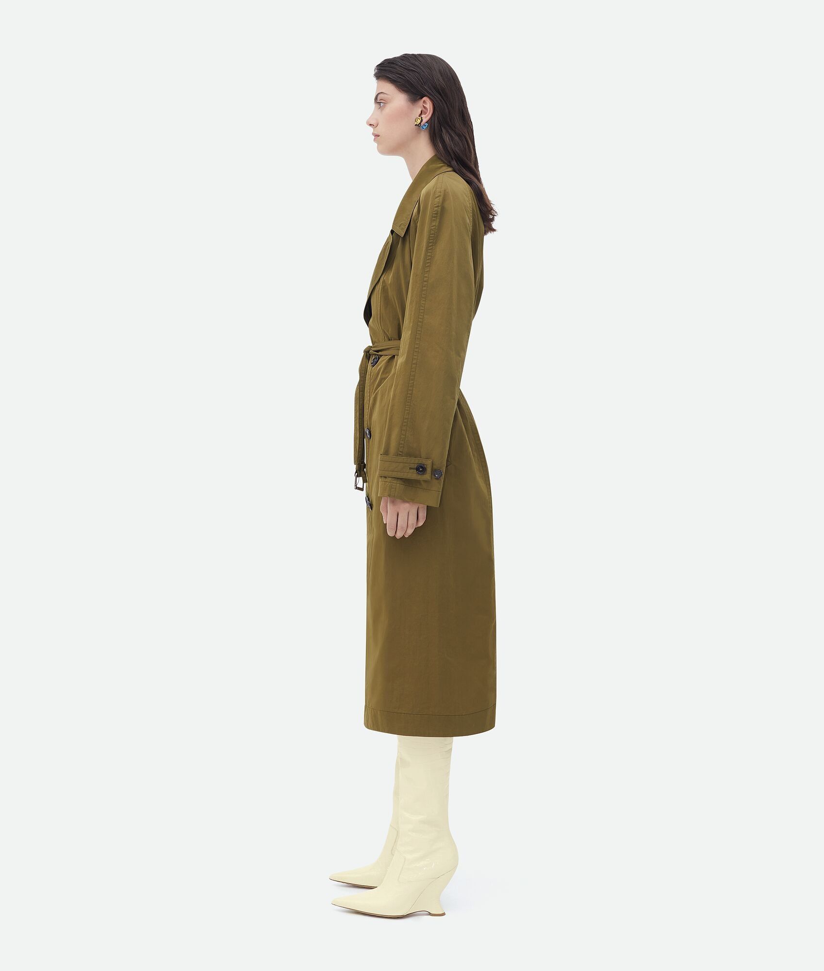 Bottega Veneta o1n1vont0625 Packable Nylon Trench Coat in Liana Size XS / US 0-2 / IT 36-38 - 2 Thumbnail