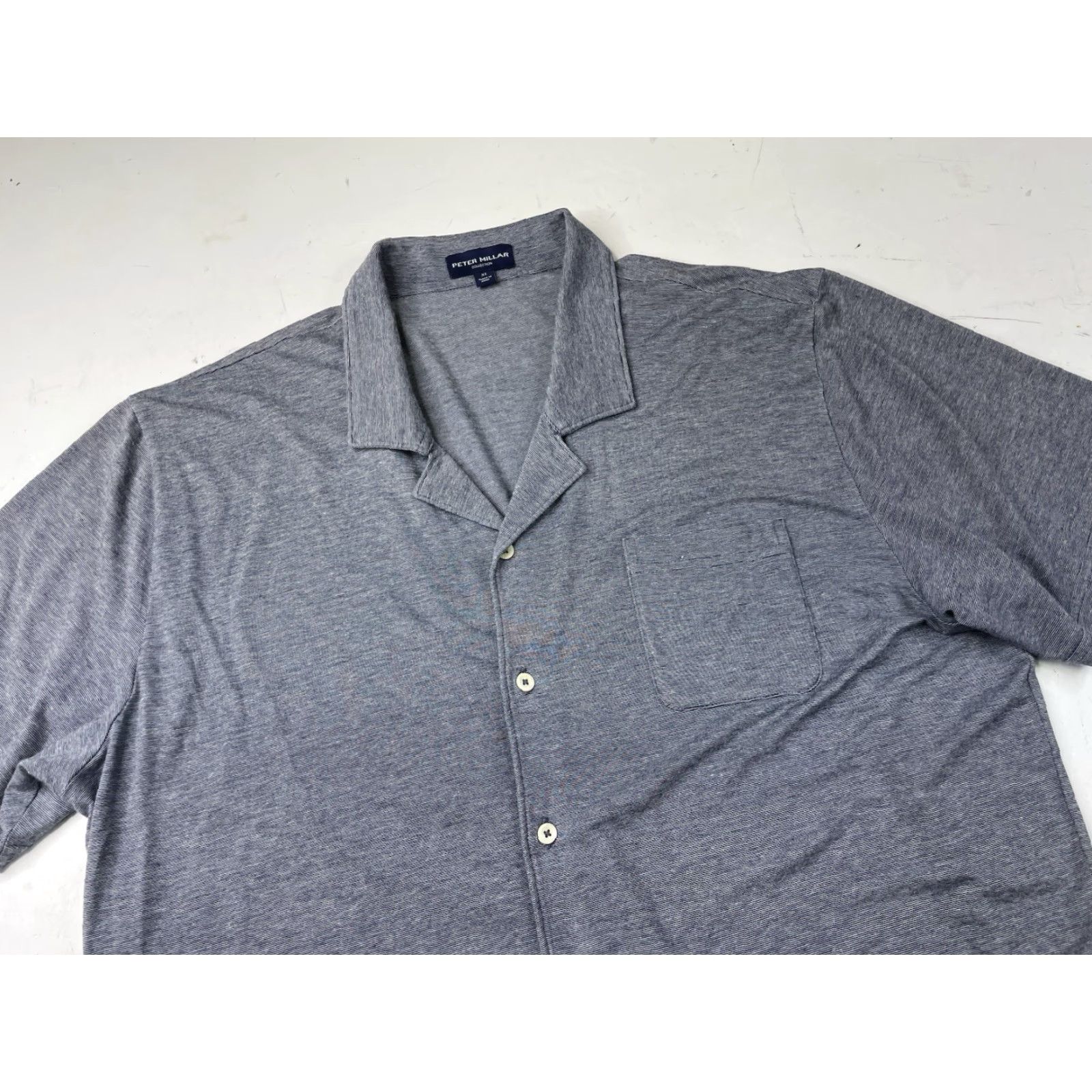 Peter Millar Peter Millar Shirt Indigo Mens XL Amalfi Camp Stretch Button Up Shirt Size US XL / EU 56 / 4 - 2 Thumbnail