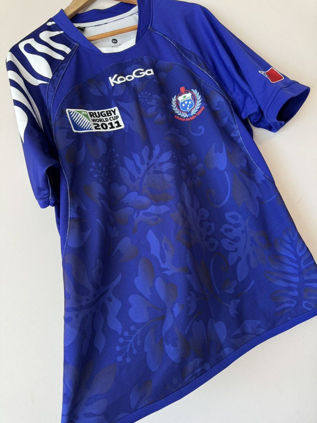 Vintage Samoa 2011-2012 World Cup Home Rugby Jersey Blue Shirt Kit Size US XL / EU 56 / 4 - 5 Thumbnail