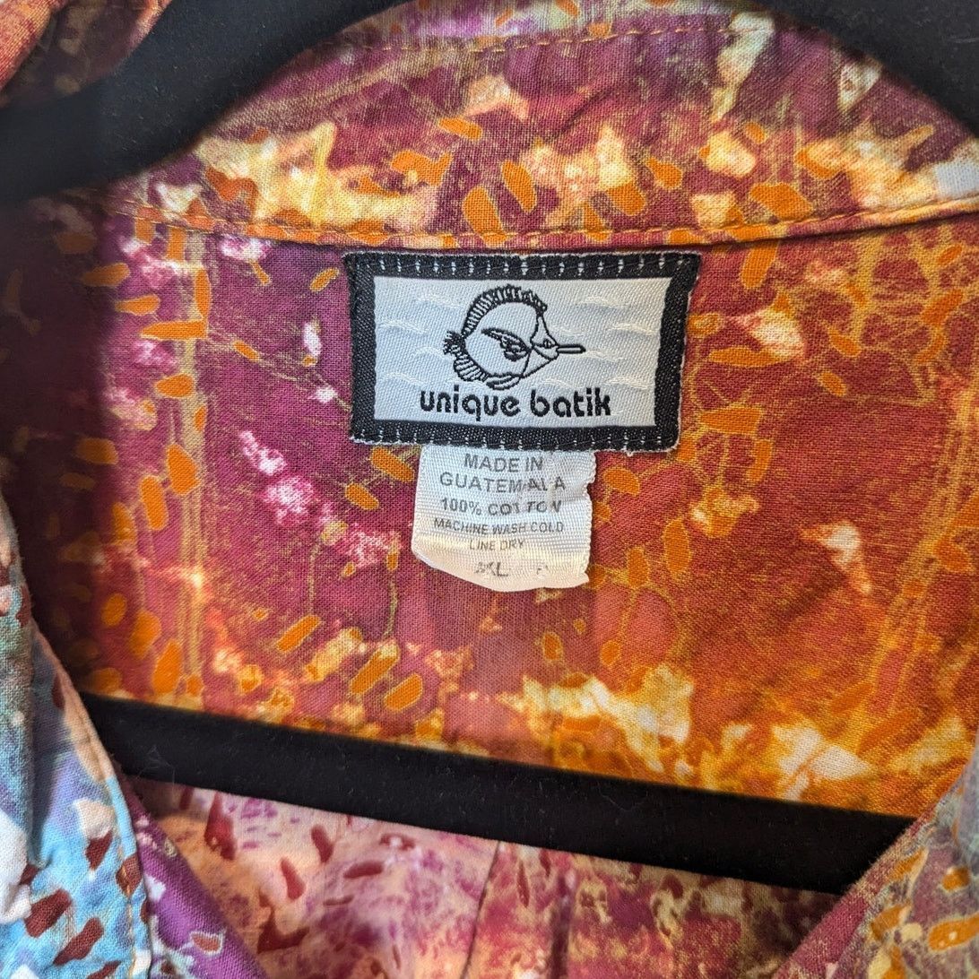 Other Unique Batik Ryan Mulitcolor Lava Cotton Button Down Shirt Size US XL / EU 56 / 4 - 3 Thumbnail