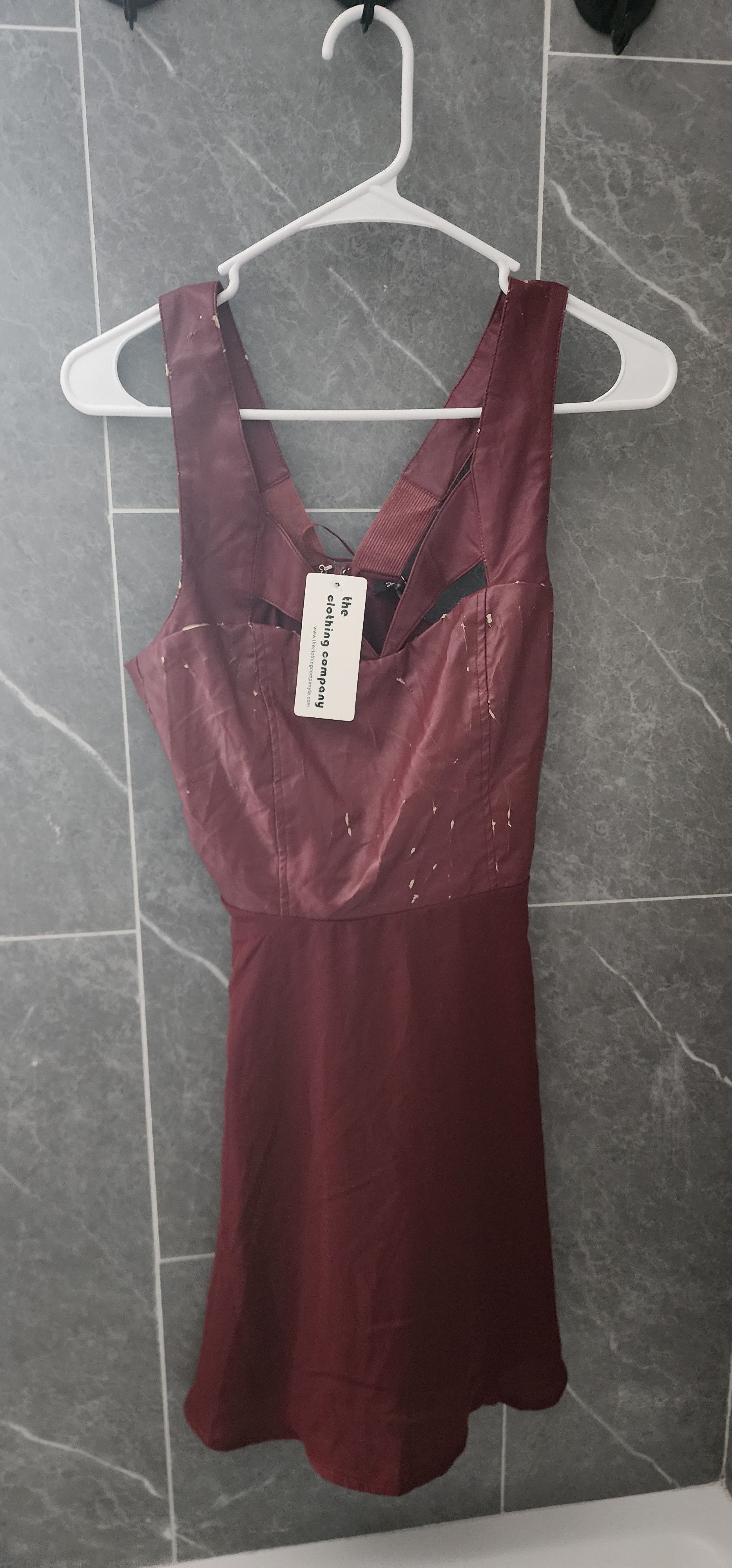 Other The Clothing Company Burgundy Faux Leather Dress Small Size S / US 4 / IT 40 - 1 Thumbnail