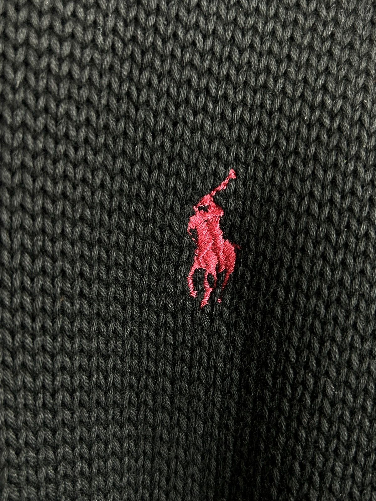 Polo Ralph Lauren Polo By Ralph Lauren Black Cotton Heavy Sweater Red Pony XL Size US XL / EU 56 / 4 - 3 Thumbnail