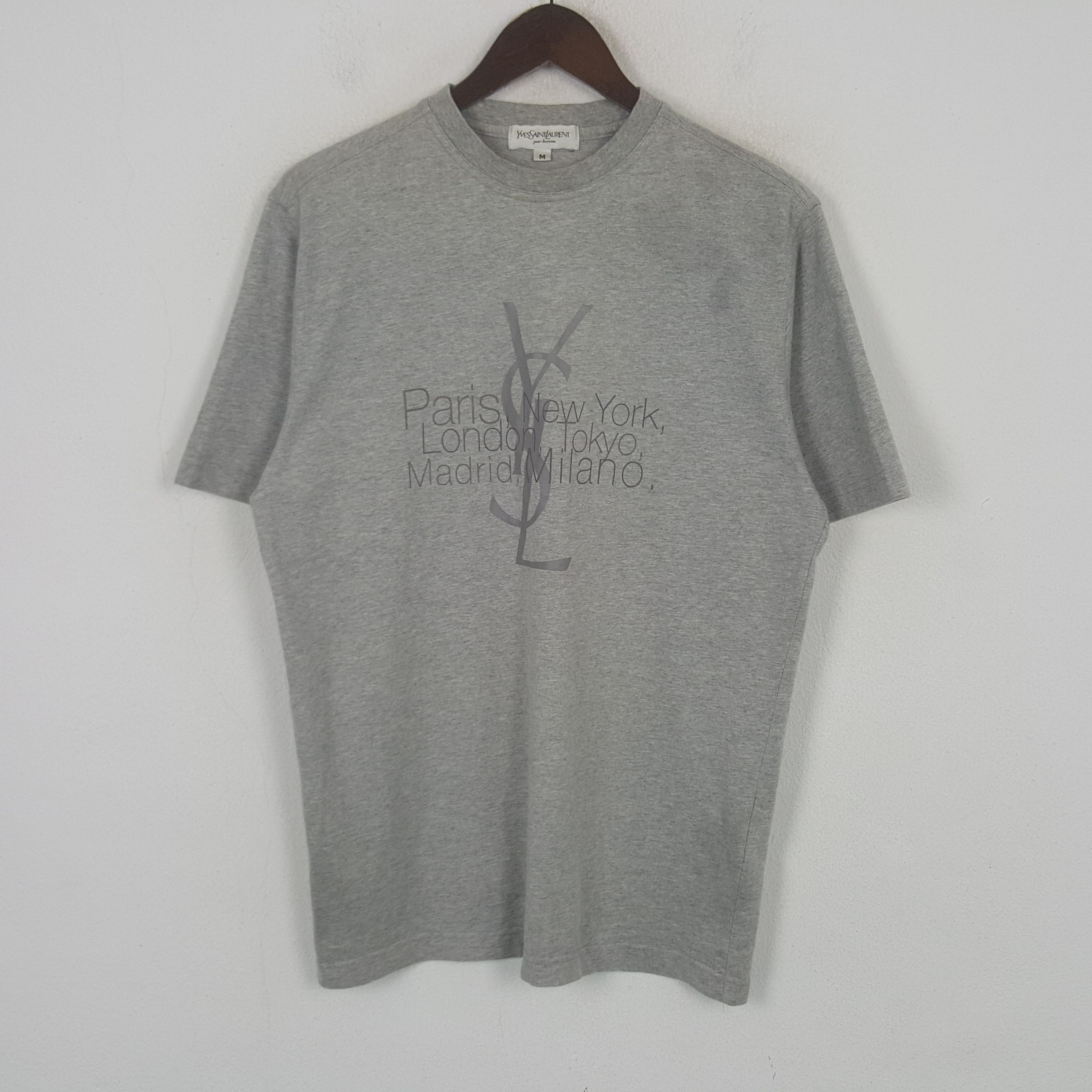 Yves Saint Laurent Vintage Yves Saint Laurent Logo T-shirt Size US L / EU 52-54 / 3 - 1 Thumbnail