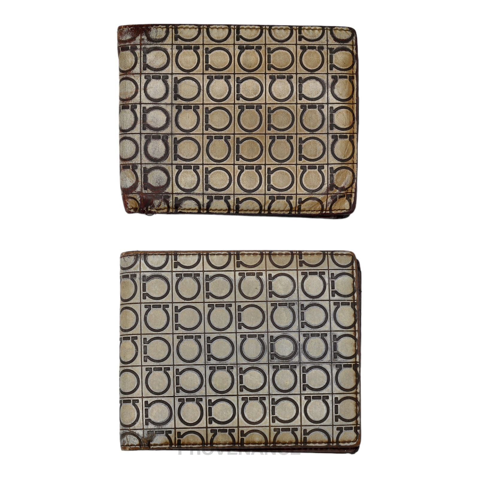 Salvatore Ferragamo 🔴 (JUNK LOT) Ferragamo Bifold Wallets - Gold Gancini Size ONE SIZE - 1 Thumbnail