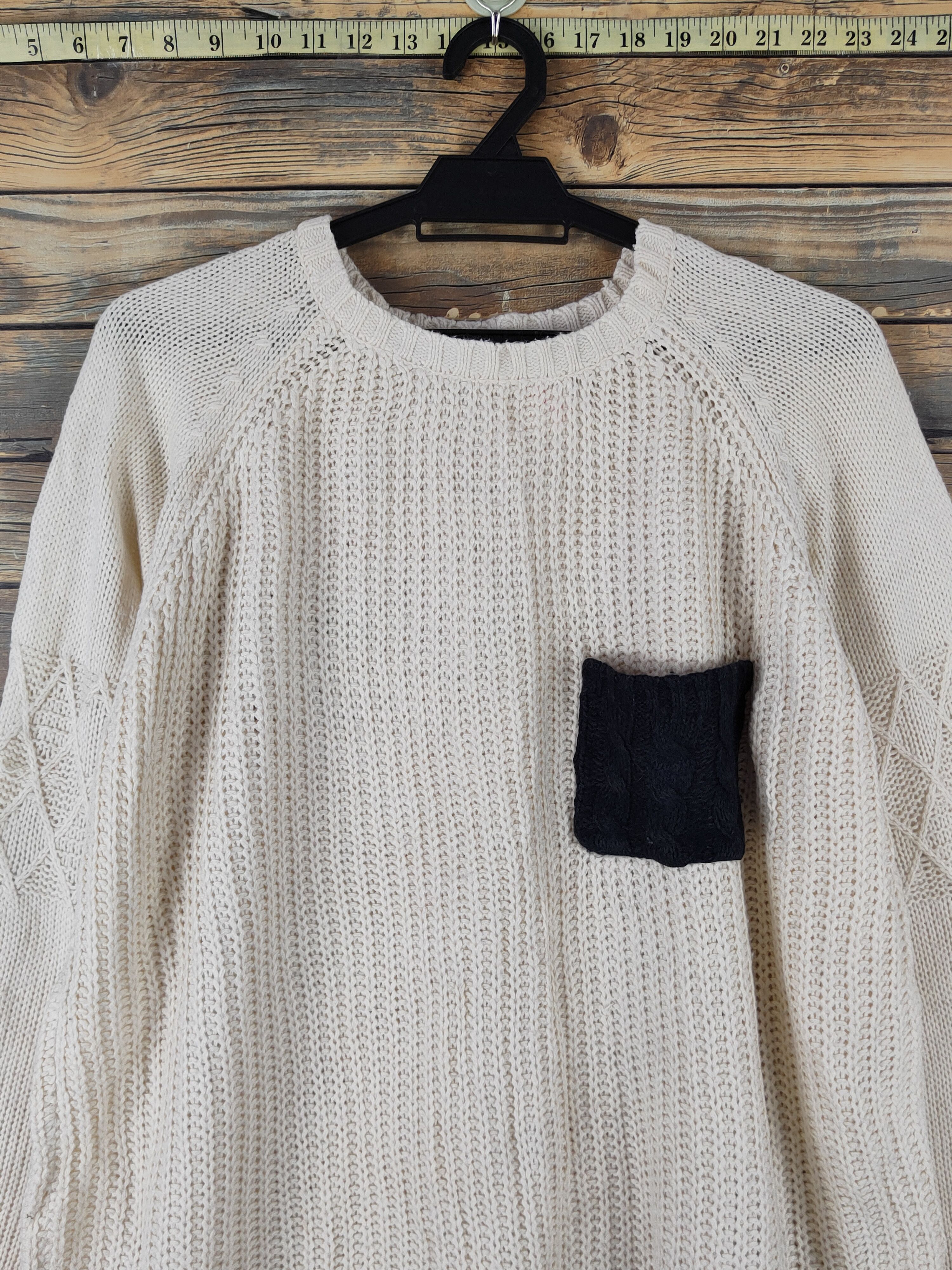 Aran Isles Knitwear × Japanese Brand × Vintage Soulberry Ivory Knitwear Sweatshirts #W1451 Size L / US 10 / IT 46 - 2 Thumbnail