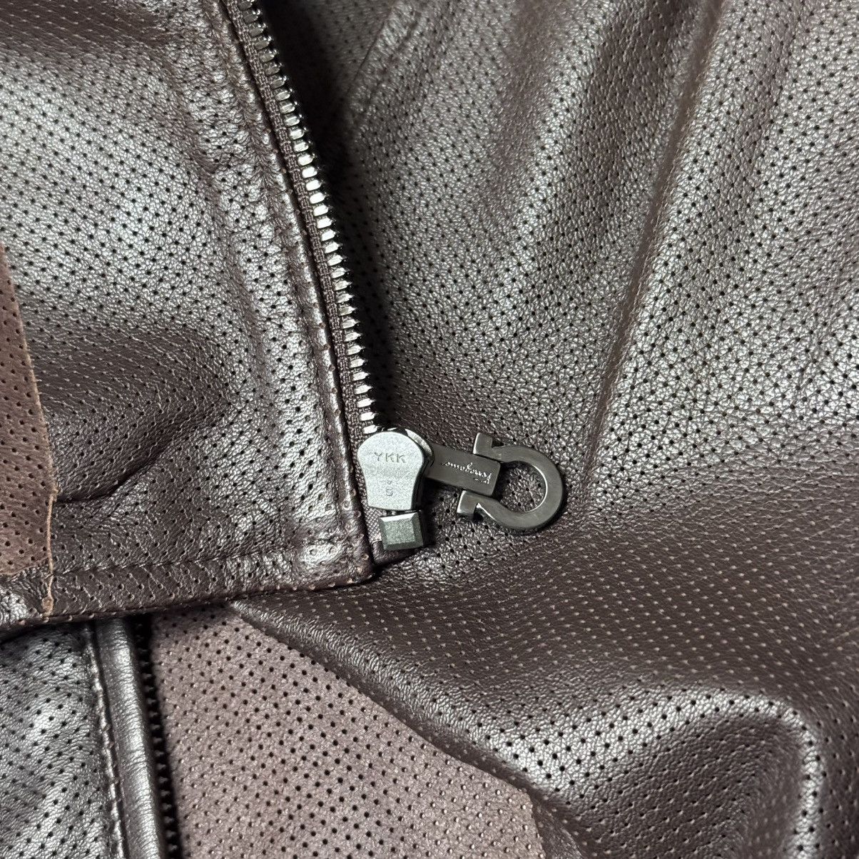 Salvatore Ferragamo Salvatore Ferragamo Perforated Leather Jacket Size:50 Fits-M Size US M / EU 48-50 / 2 - 7 Thumbnail