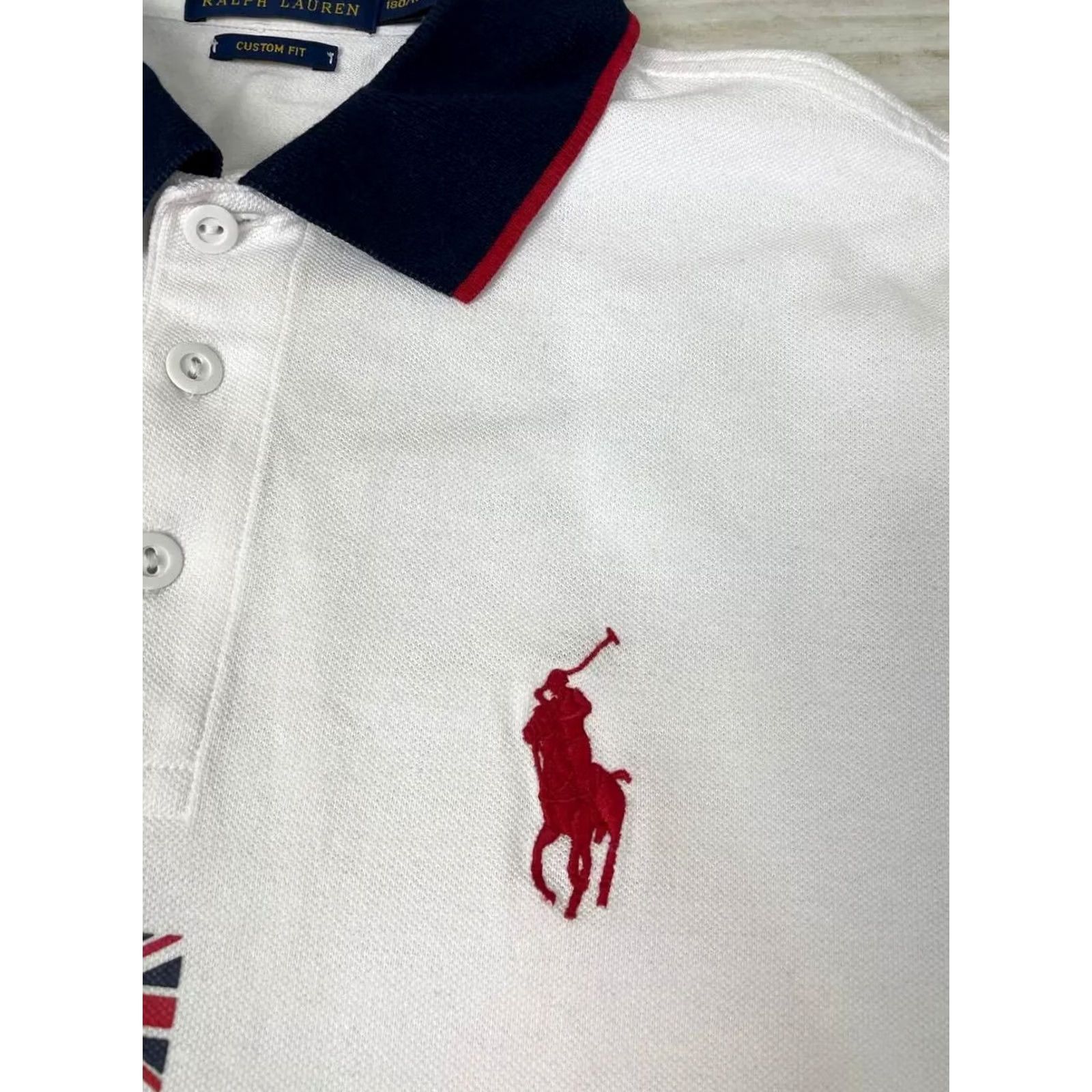 Polo Ralph Lauren VINTAGE Polo Ralph Lauren Polo Shirt Rugby Polo Shirt Men L White GBR Great Britain Shirt Men L White Rugby 70s 80s 90s Size US L / EU 52-54 / 3 - 5 Thumbnail