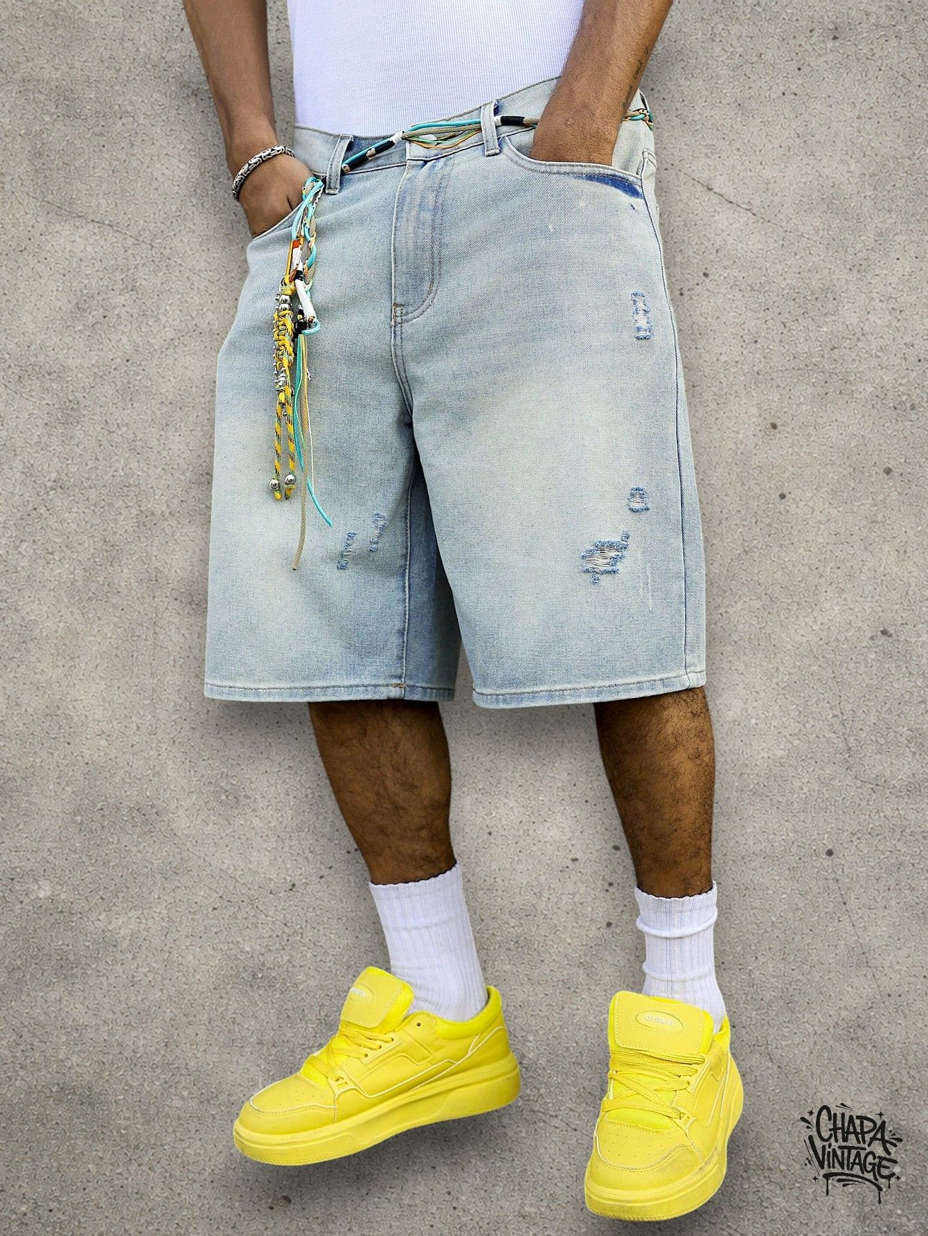 Vintage Washed jean shorts Size US 32 / EU 48 - 2 Thumbnail
