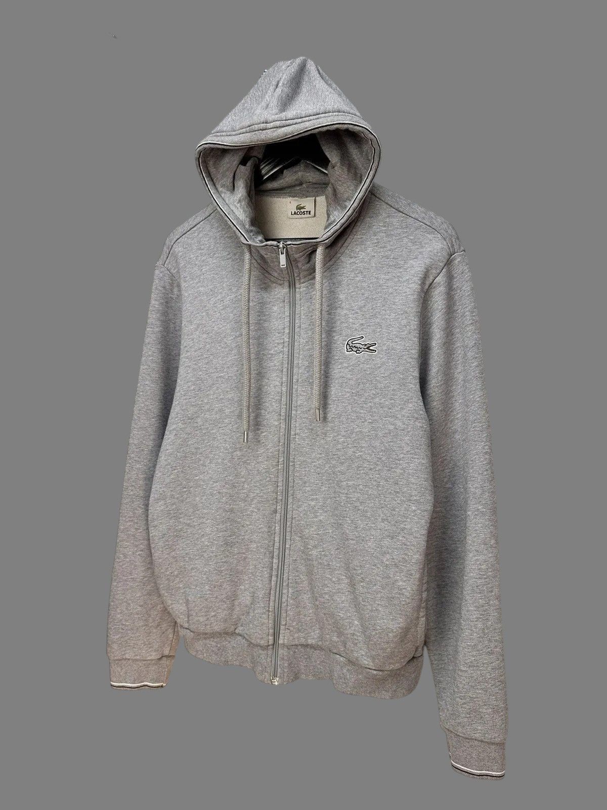 Vintage Lacoste Vintage Grey Zip Hoodie Sk8 France Polo Style Size US L / EU 52-54 / 3 - 1 Thumbnail