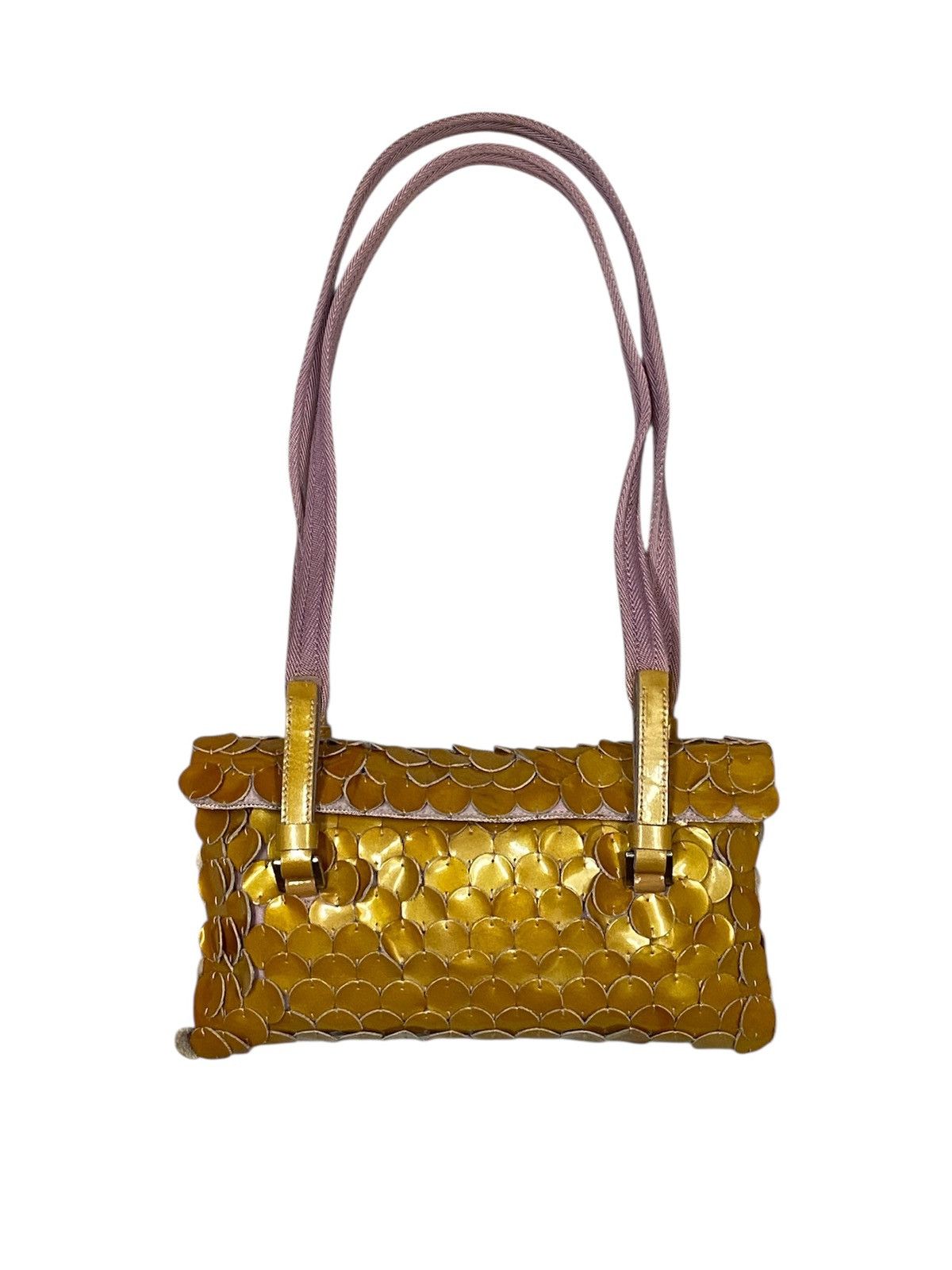 Prada Prada Gold Patent Paillet Leather Shoulder Bag Size ONE SIZE - 4 Thumbnail