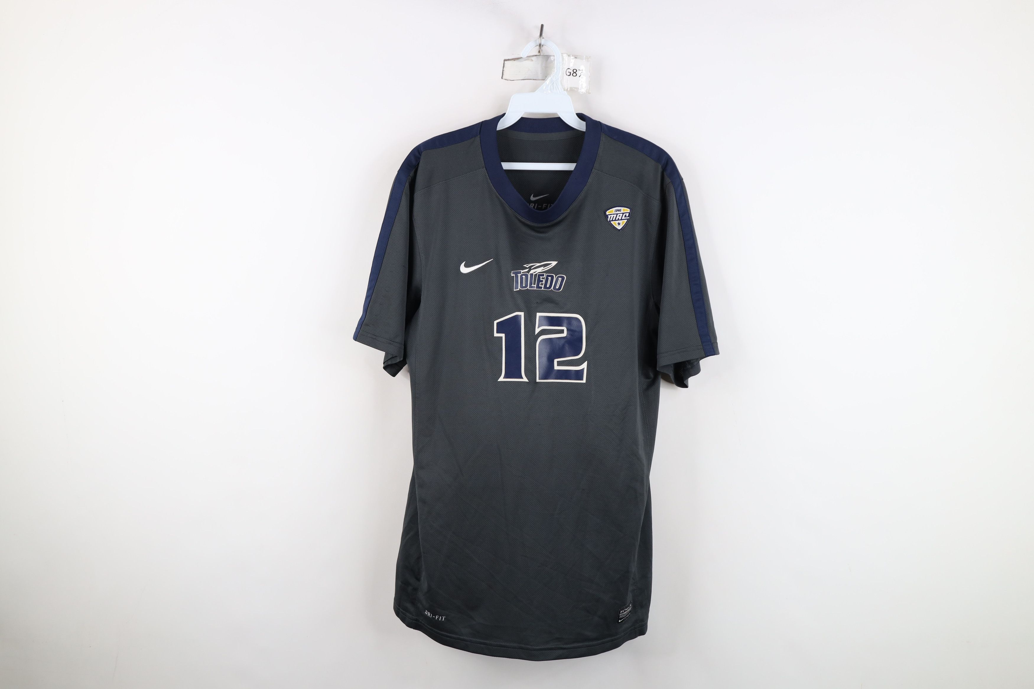 Nike Nike Game Worn University of Toledo Soccer Jersey Gray #12 Size US S / EU 44-46 / 1 - 1 Thumbnail