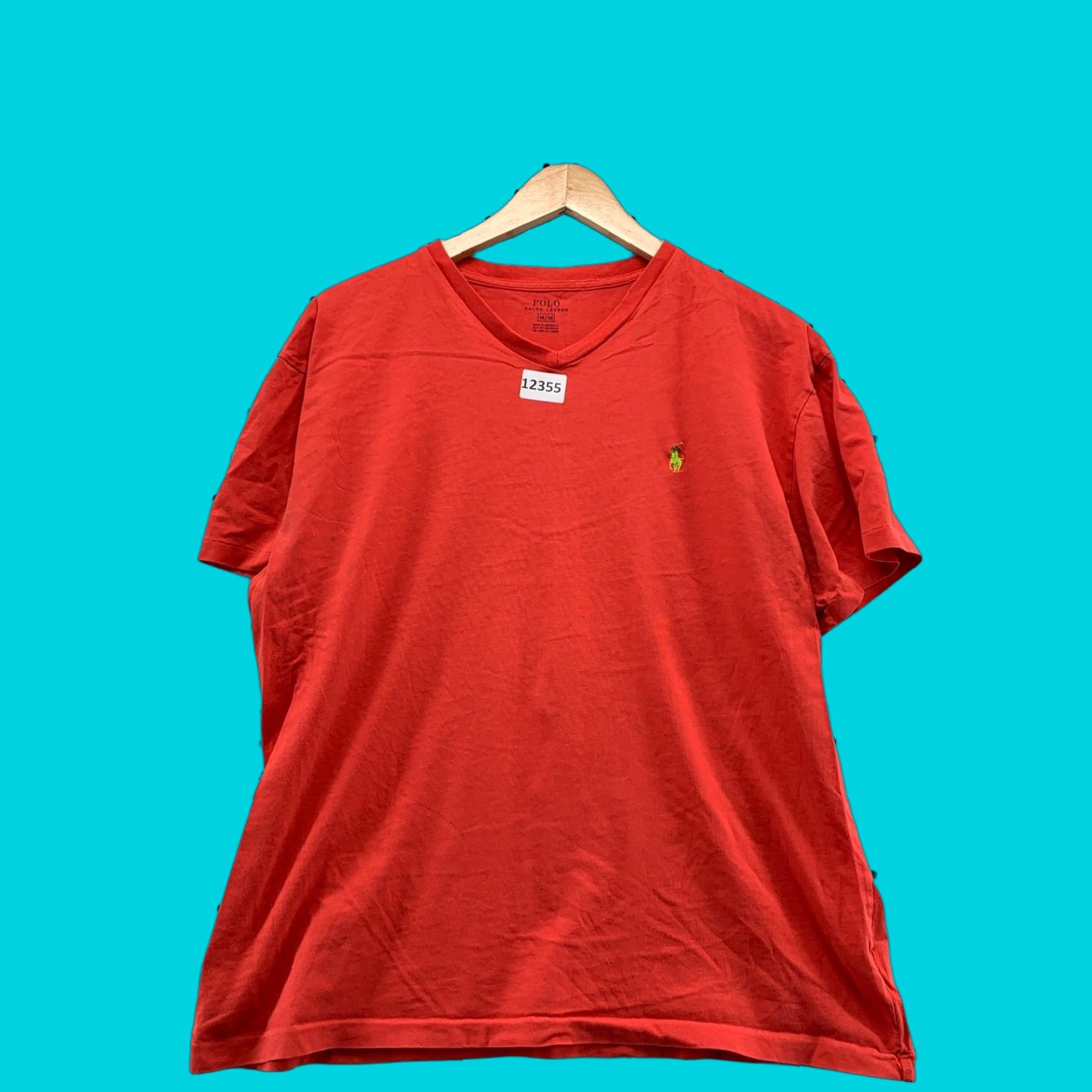 Polo Ralph Lauren VINTAGE Polo Ralph Lauren Shirt Adult M Short Sleeve Orange Yellow Pony Logo Embroidered 90s Mens Girls Size US M / EU 48-50 / 2 - 1 Thumbnail