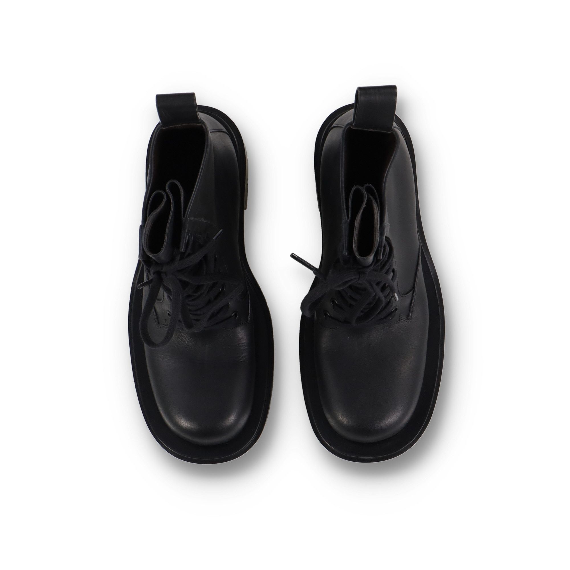 Bottega Veneta Lug Black Lace-Up Ankle Boots Size US 10.5 / IT 40.5 - 6 Thumbnail