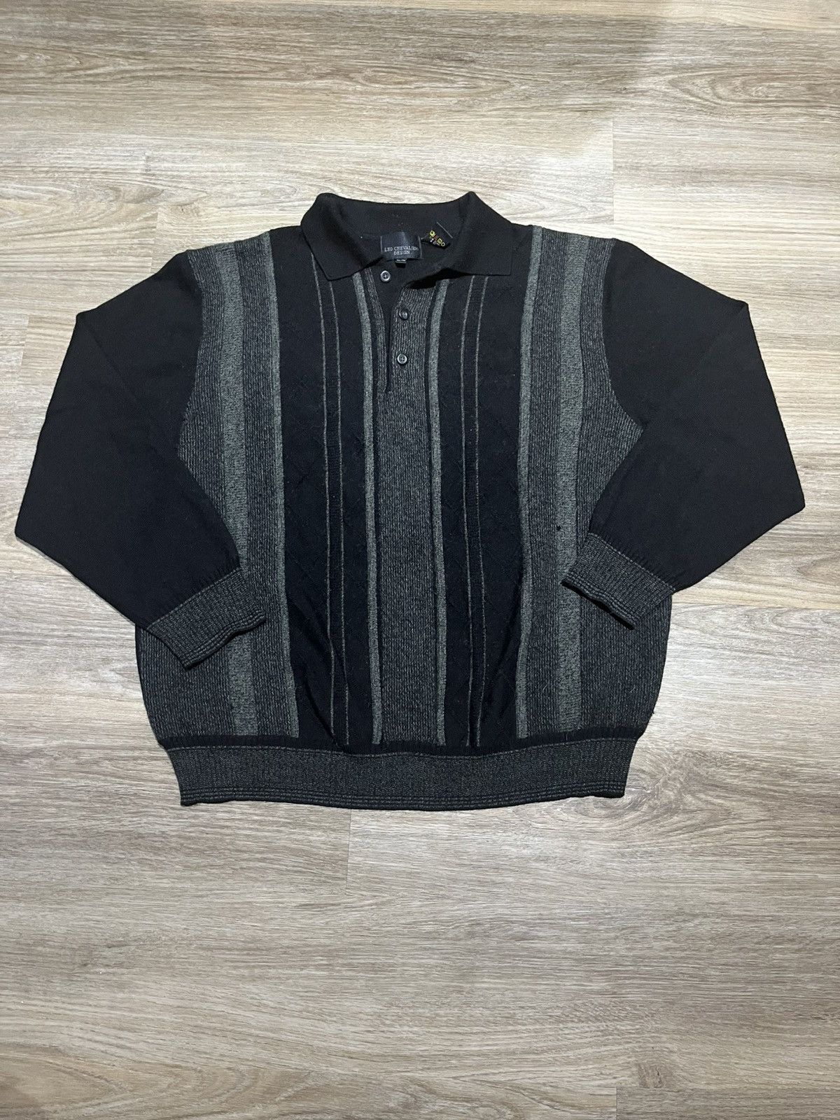 Vintage Black Long Sleeve Polo Size US XL / EU 56 / 4 - 1 Thumbnail
