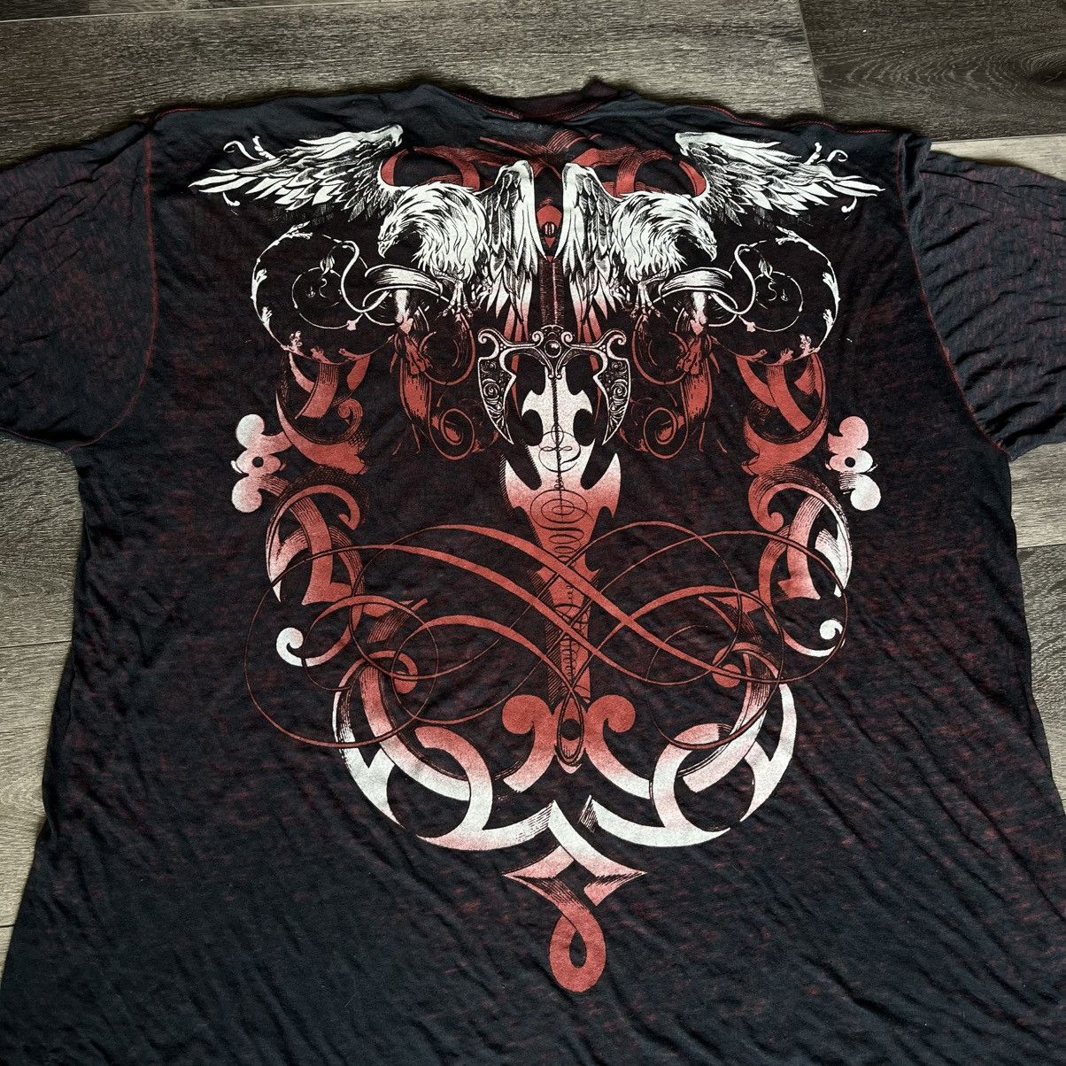 Helix Vintage 2000s Affliction Style Helix Cross Graphic Tee Shirt Size US XXL / EU 58 / 5 - 4 Thumbnail