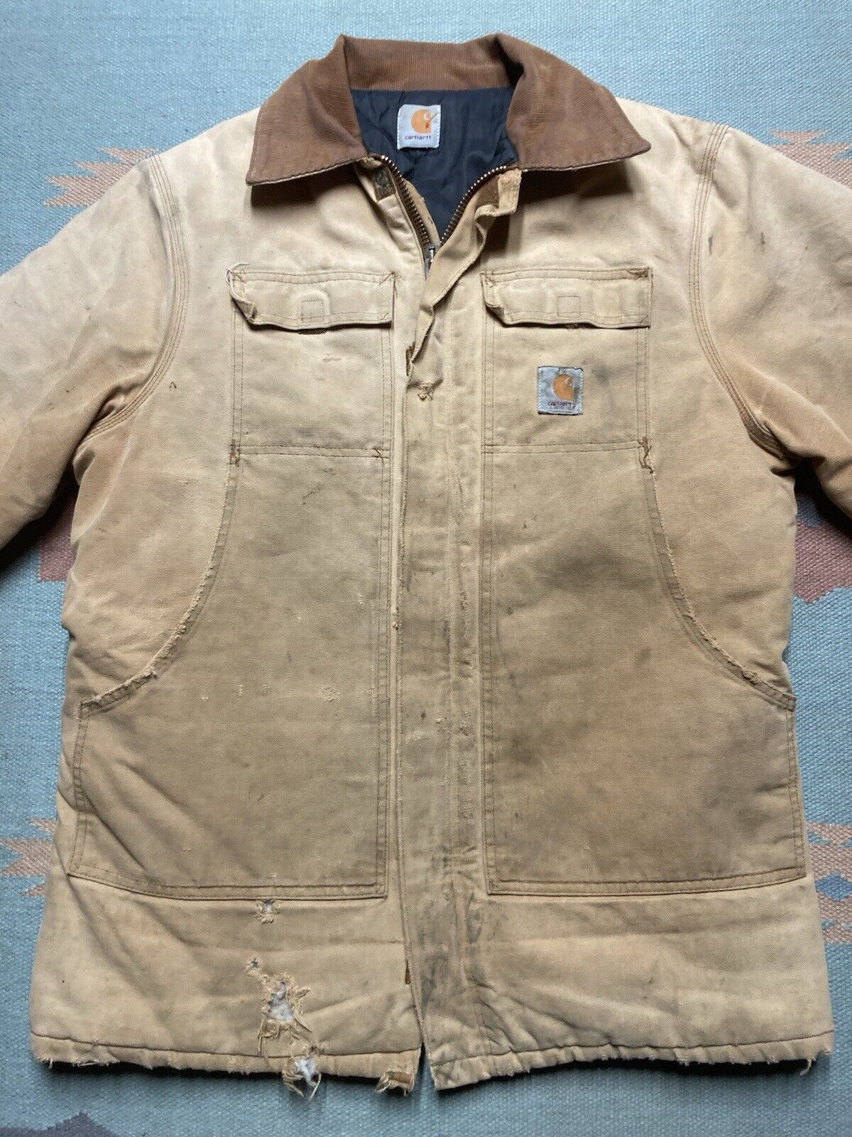 Carhartt × Vintage carhartt work jacket c03 brn distressed thrashed canvas L Size US L / EU 52-54 / 3 - 4 Thumbnail