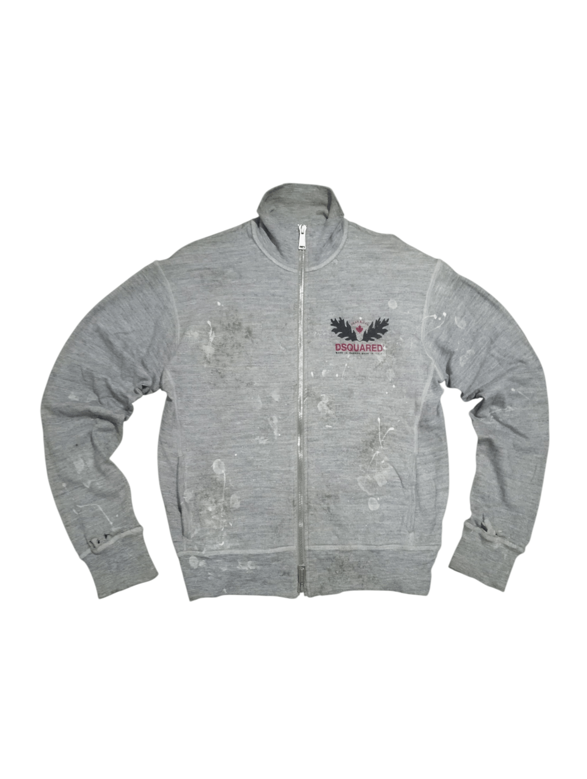 Dsquared2 Vintage Dsquared2 Distressed Zip-Up Sweatshirt Size US S / EU 44-46 / 1 - 1 Thumbnail