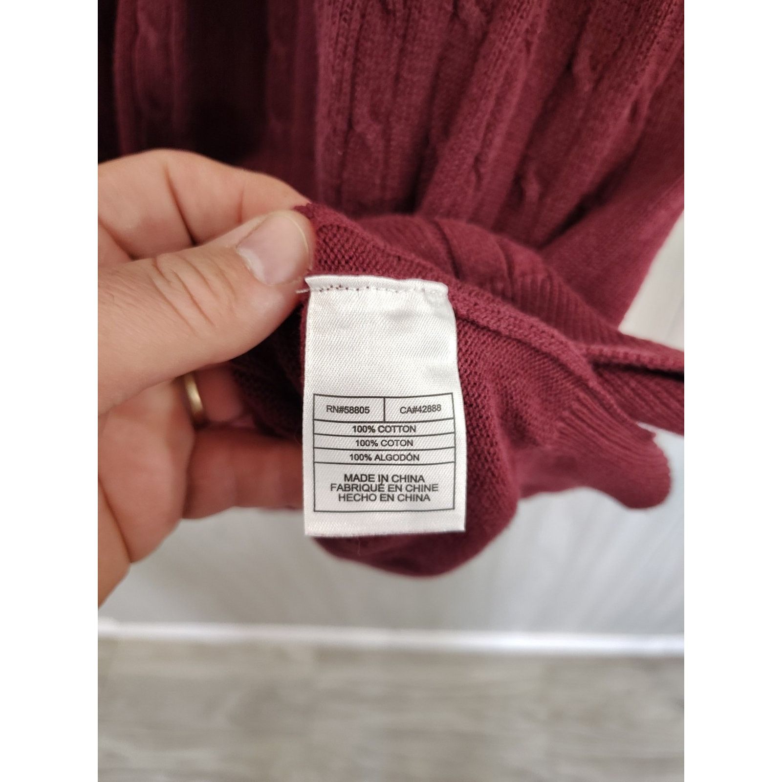 The Unbranded Brand Men's Oak Hill Cable Knit Sweater Size 2xl Burgundy Preppy Size US XXL / EU 58 / 5 - 5 Thumbnail