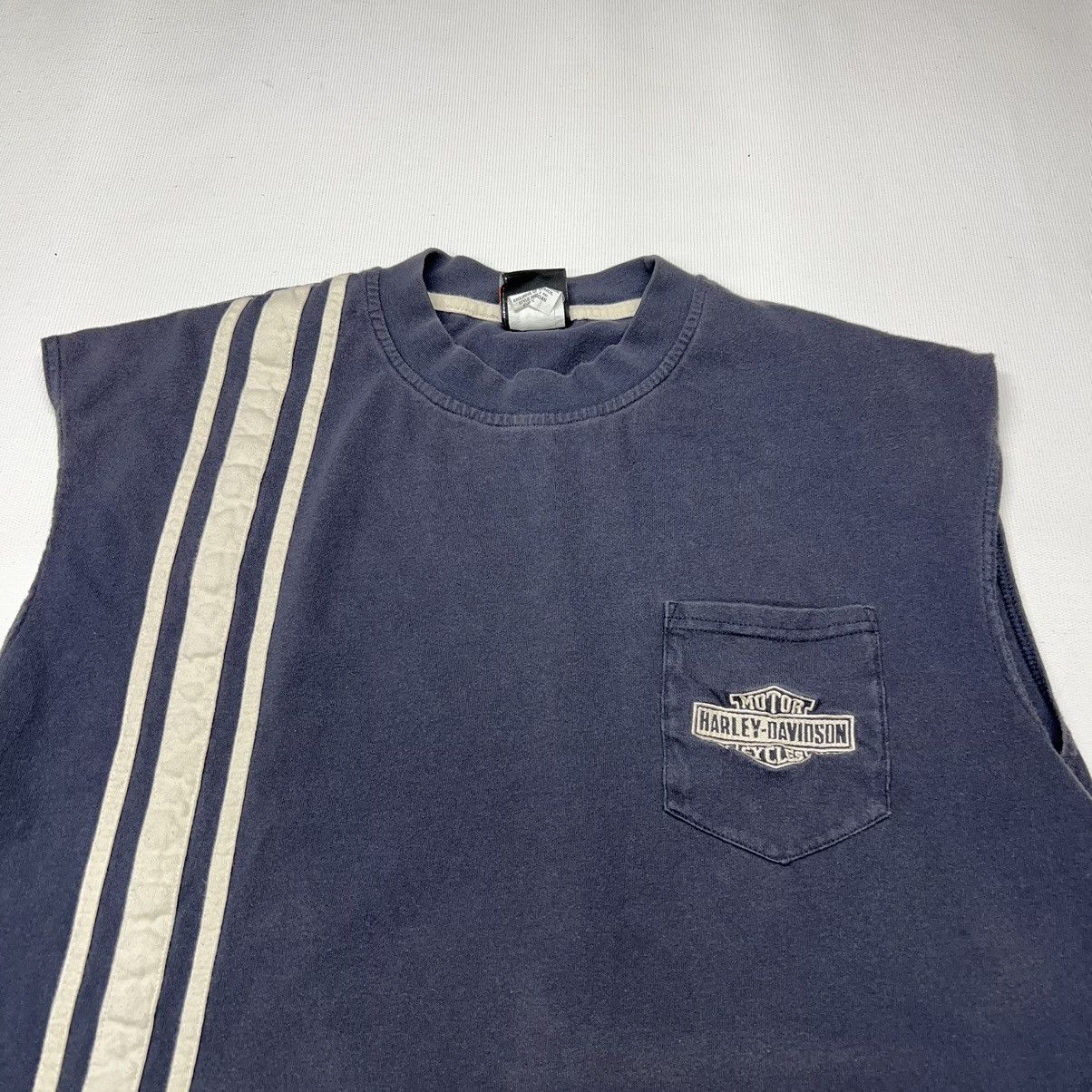 Harley Davidson Harley Davidson Tee Shirt Blue Sleeveless Logo Motorcycle Size US XL / EU 56 / 4 - 2 Thumbnail