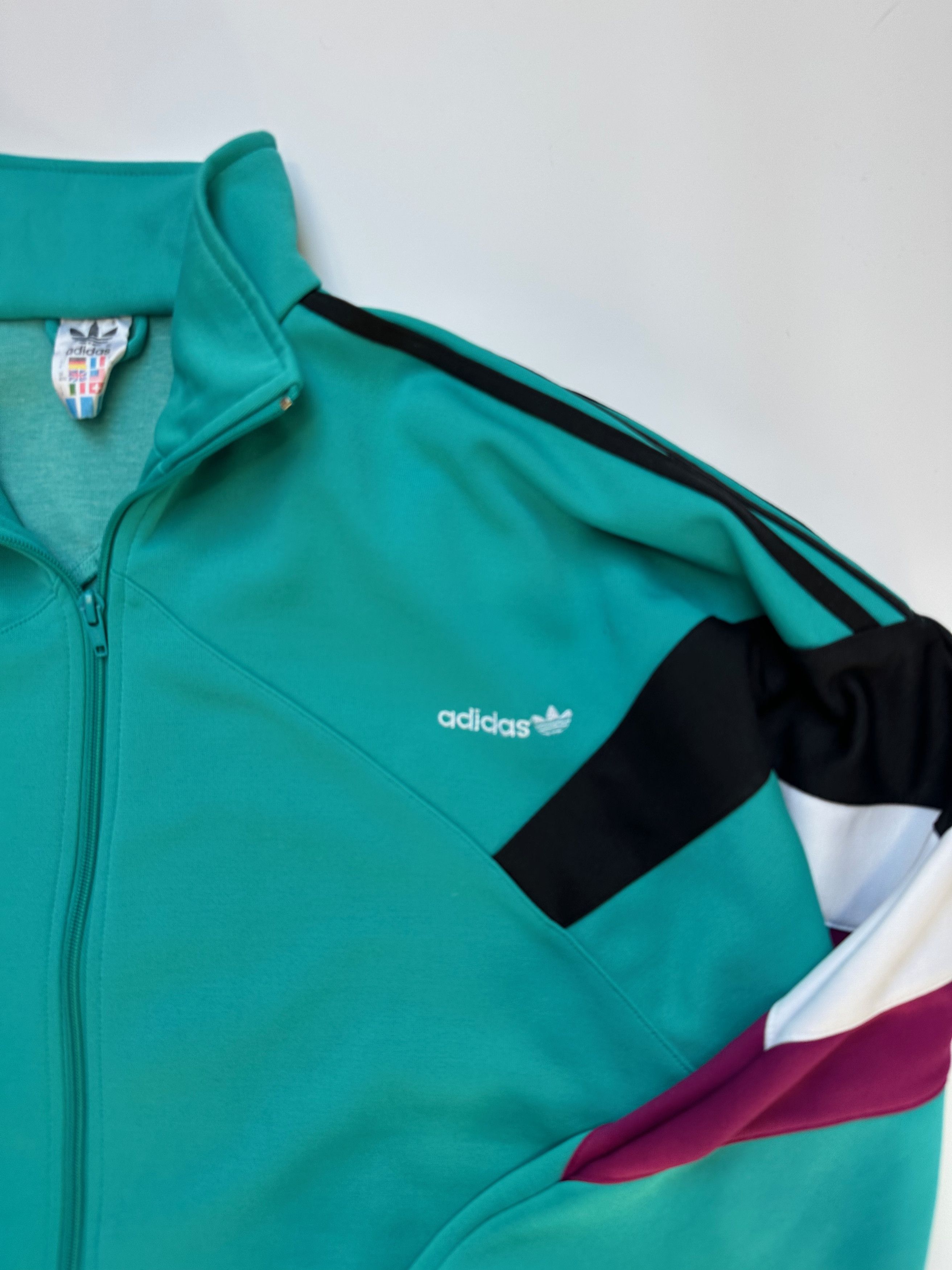 Adidas 90's ADIDAS Turquoise track jacket Size US M / EU 48-50 / 2 - 2 Thumbnail