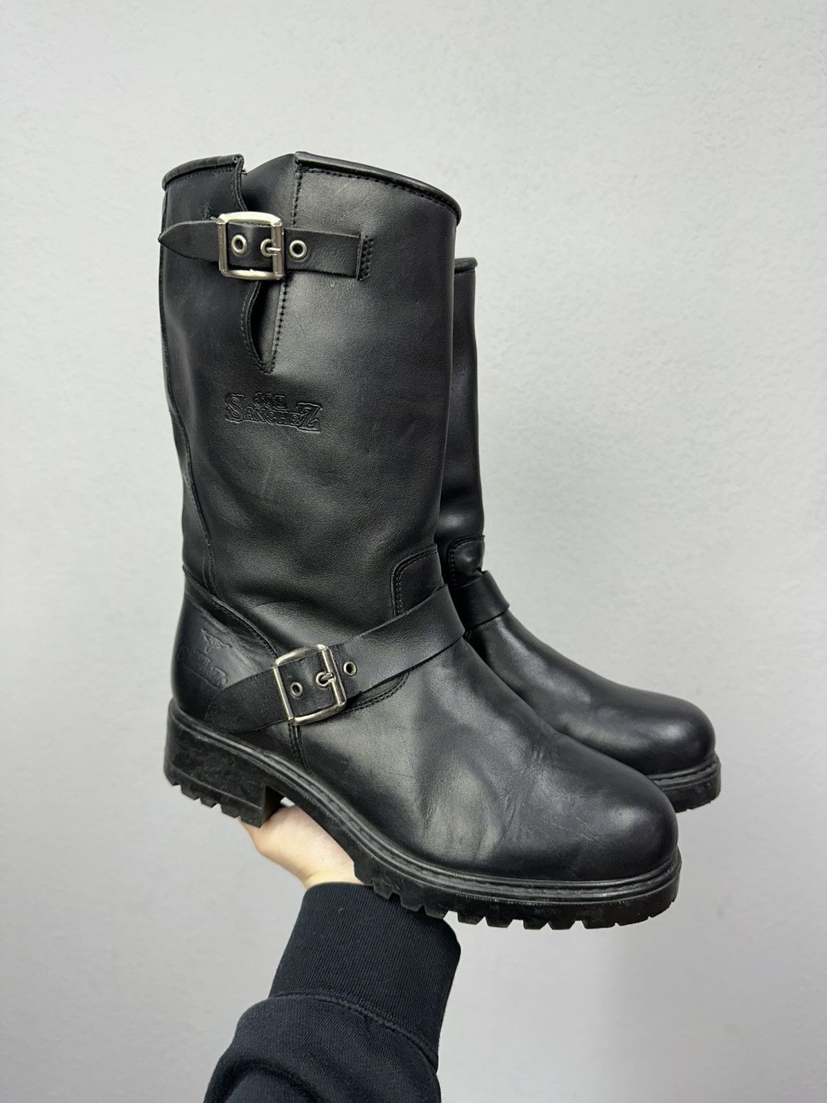 If Six Was Nine Vintage Italian AS 98 Rick Owens Style Leather Biker Boots Size US 8 / EU 41 - 12 Thumbnail