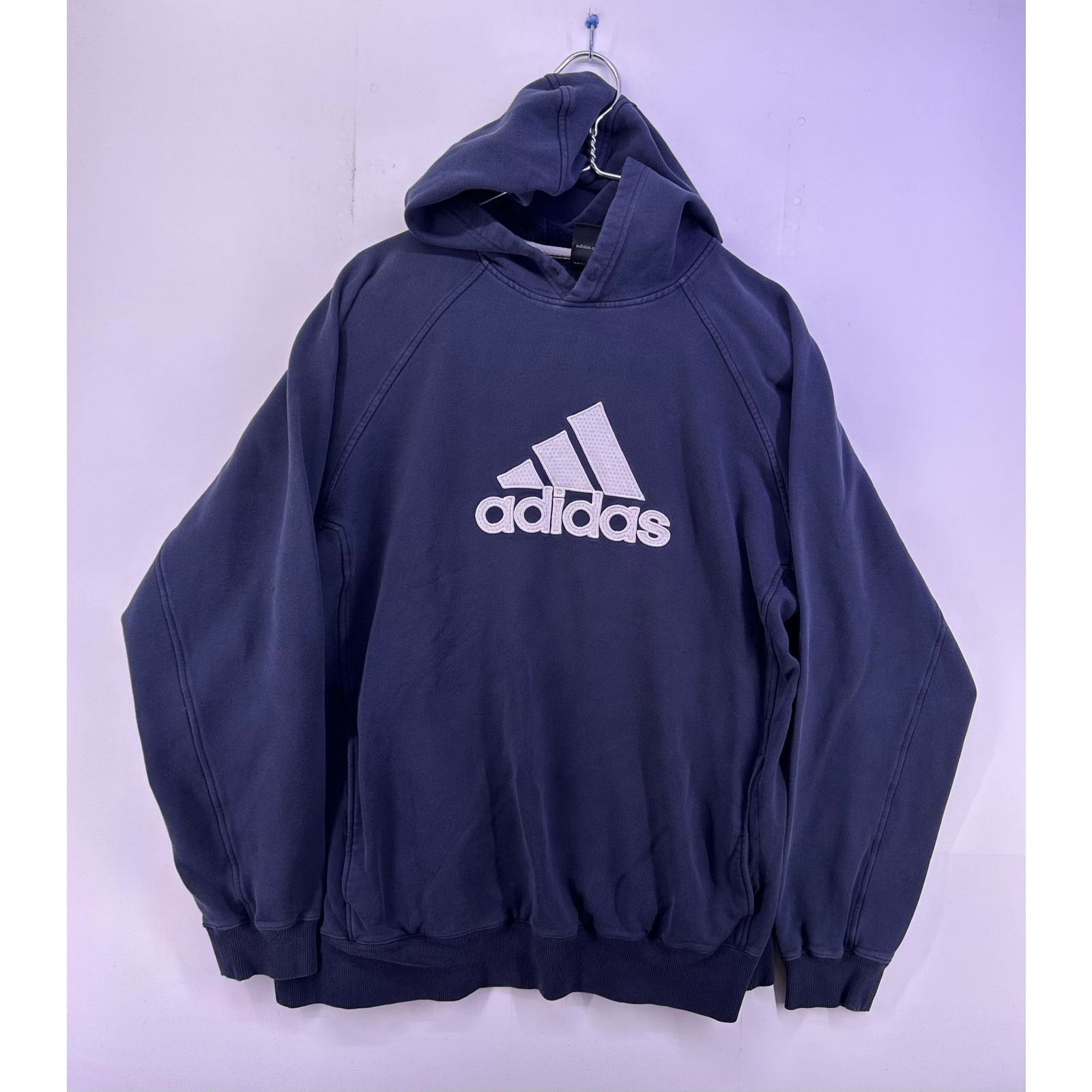 Adidas 2010 Adidas Navy Hoodie White Logo Size XL Size US XL / EU 56 / 4 - 1 Thumbnail