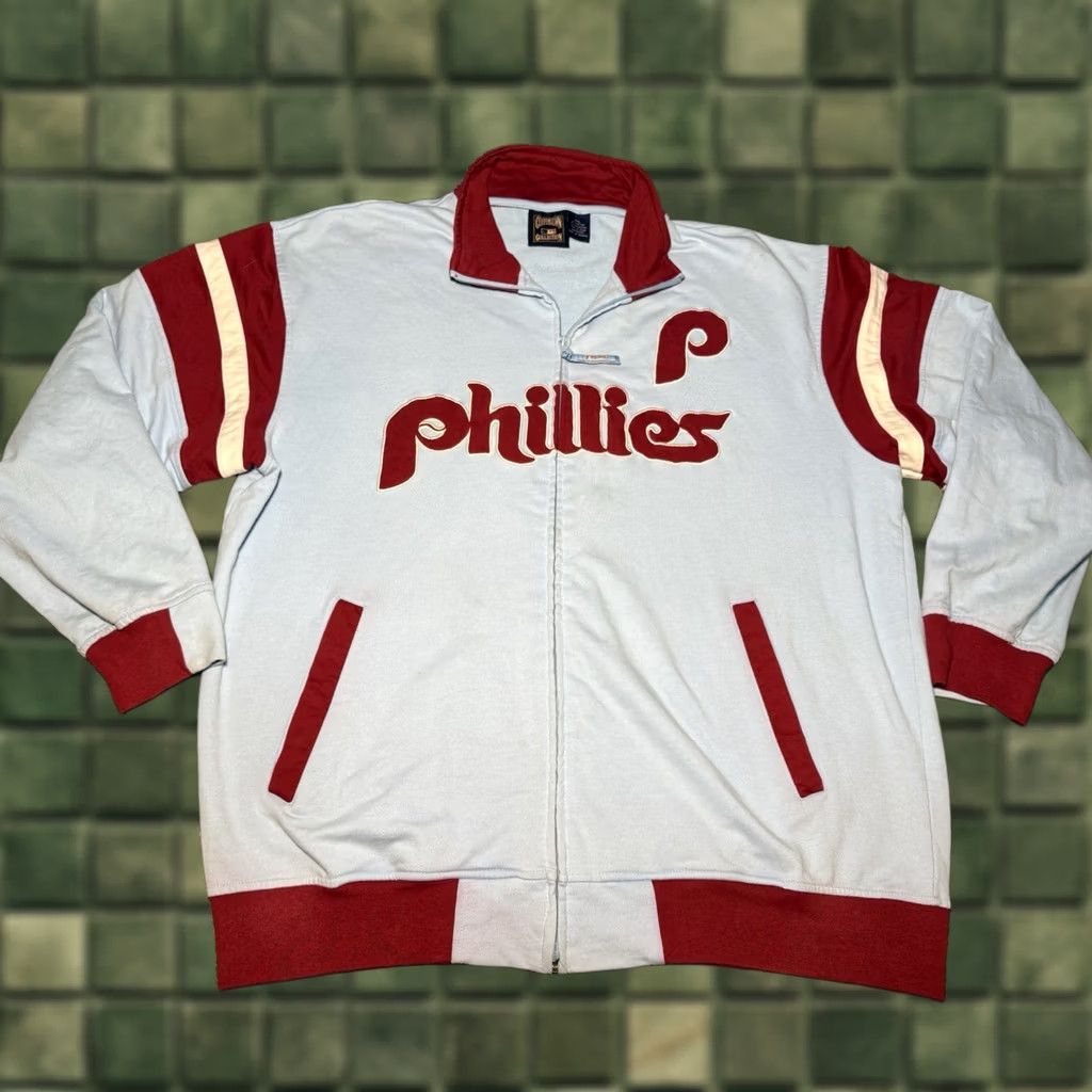 Vintage Majestic Phillies Jacket XL Powder Blue Cooperstown Varsity 2XL Size US XXL / EU 58 / 5 - 1 Thumbnail