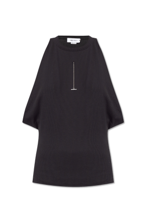 Alexander McQueen o1srvl11e0326 Draped Ribbed Tank Top in Black Size S / US 4 / IT 40 - 1 Preview