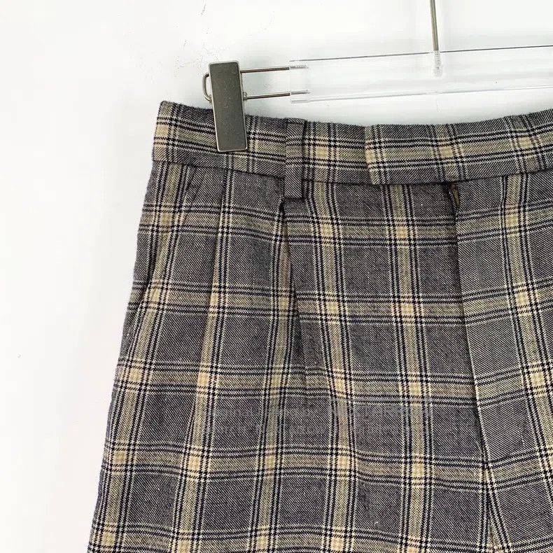 Gucci Gucci Colour-blocked plaid logo jacquard stitching linen c Size 27" / US 4 / IT 40 - 3 Thumbnail
