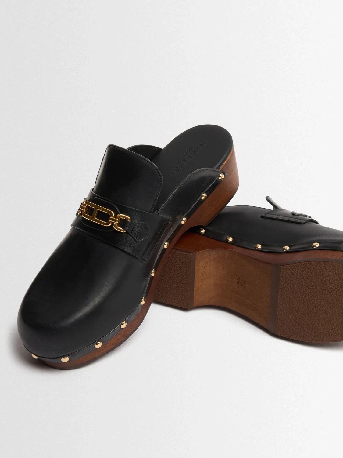 Tom Ford TOM FORD Whitney $1250 Black Leather Clogs New & Authentic Size US 7 / IT 37 - 3 Thumbnail