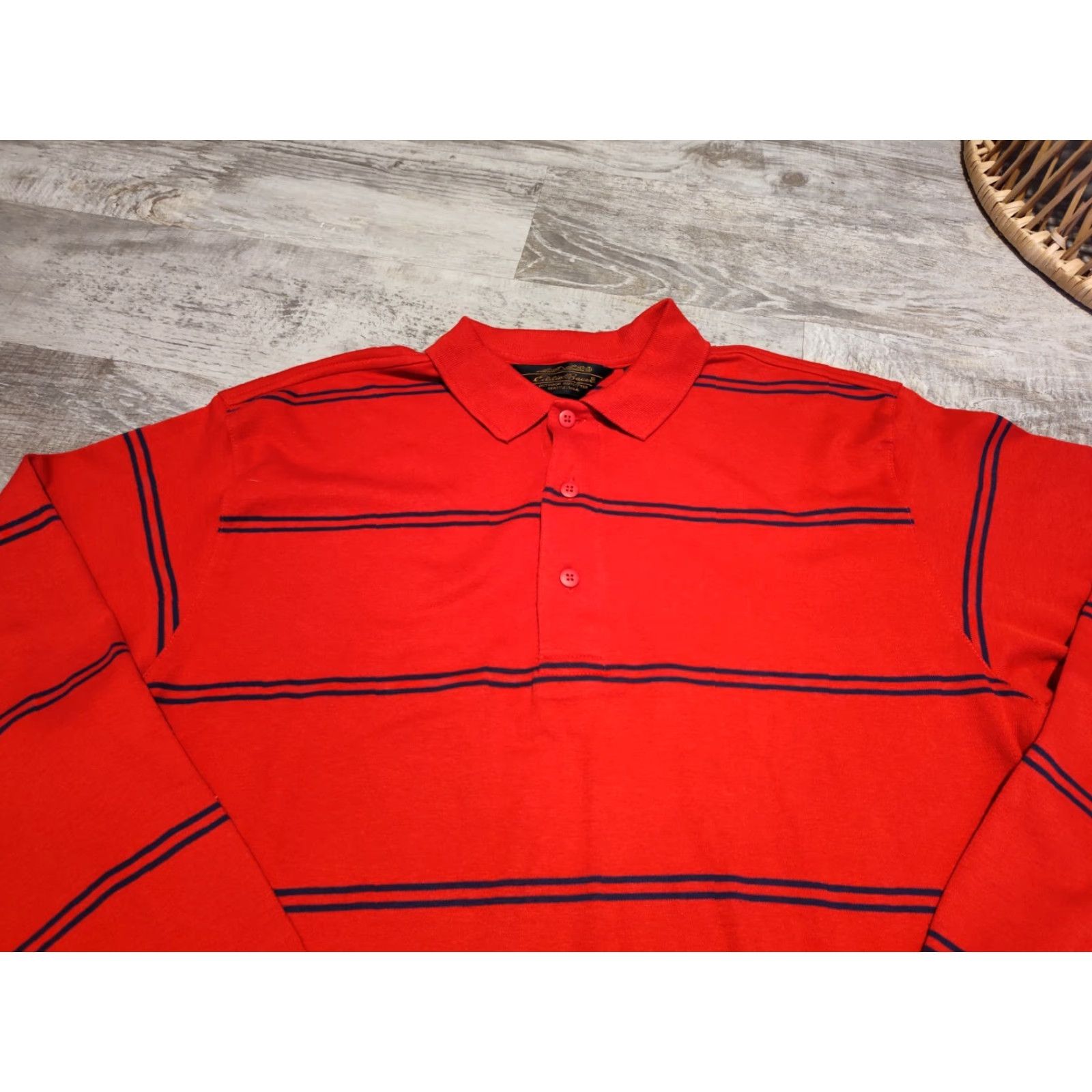 Eddie Bauer VINTAGE Eddie Bauer Long Sleeve Rugby Polo Shirt Striped M Tall Red 90s Mens Size US M / EU 48-50 / 2 - 5 Thumbnail