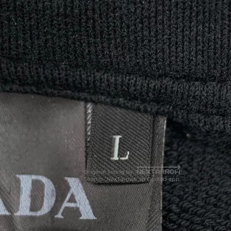 Prada Prada Size L Black logo letter logo cotton casual trousers Size US 33 - 7 Thumbnail