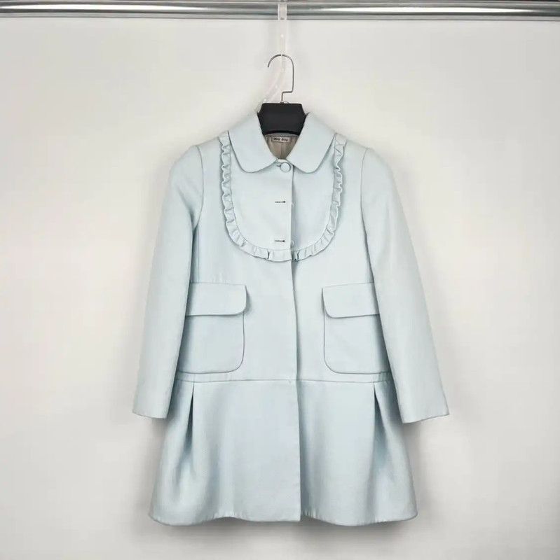 Miu Miu Miu Miu Blue Women's Coat Size S 0089 Size S / US 4 / IT 40 - 1 Thumbnail