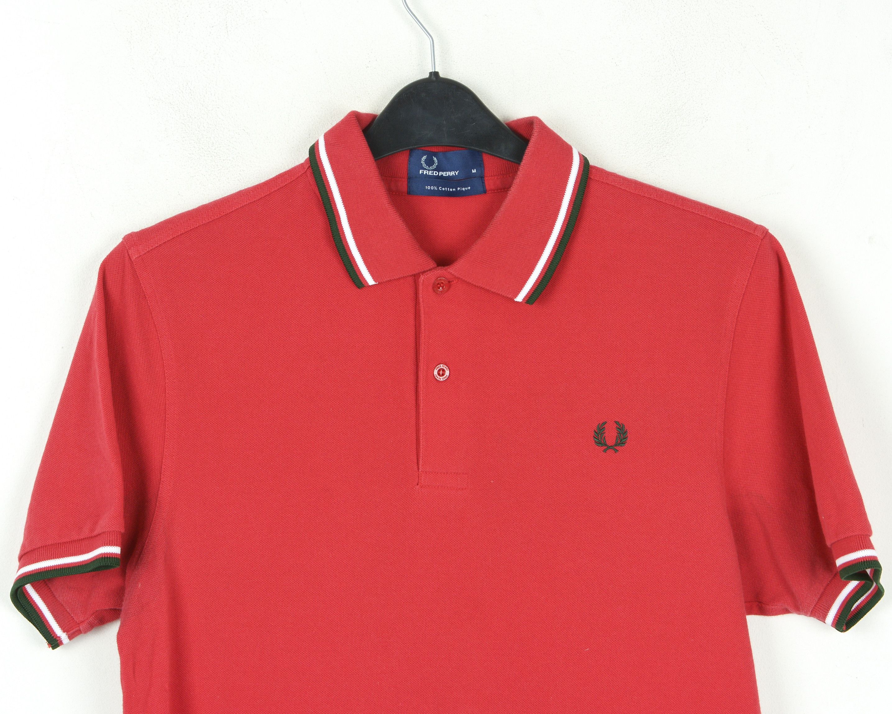 Fred Perry Mens M Polo Short Sleeved Shirt Rugby Casual Red Cotton Top Size US M / EU 48-50 / 2 - 2 Thumbnail