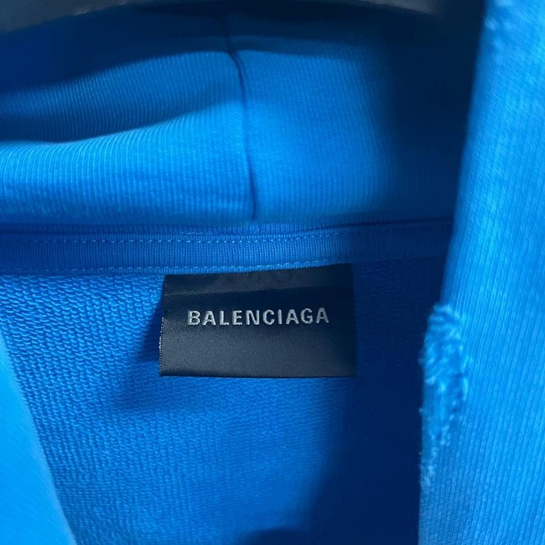Balenciaga Balenciaga Blue logo printed monogram casual long sleeve ho Size US S / EU 44-46 / 1 - 3 Thumbnail