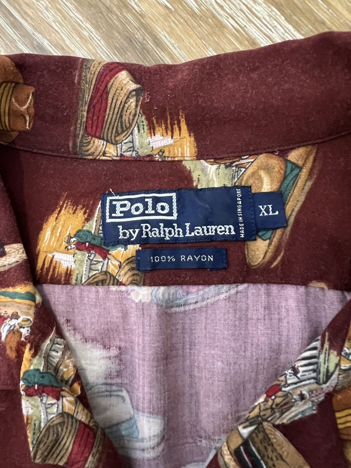 Polo Ralph Lauren Vintage Polo Ralph Lauren Hat All Over Print Rayon Shirt Size US XL / EU 56 / 4 - 3 Thumbnail